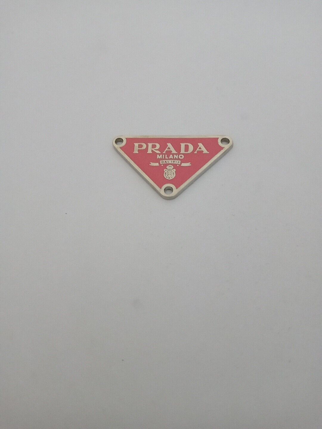 One 38mm Prada Logo Triangle with trim  Silver tone Button  Zipperpull