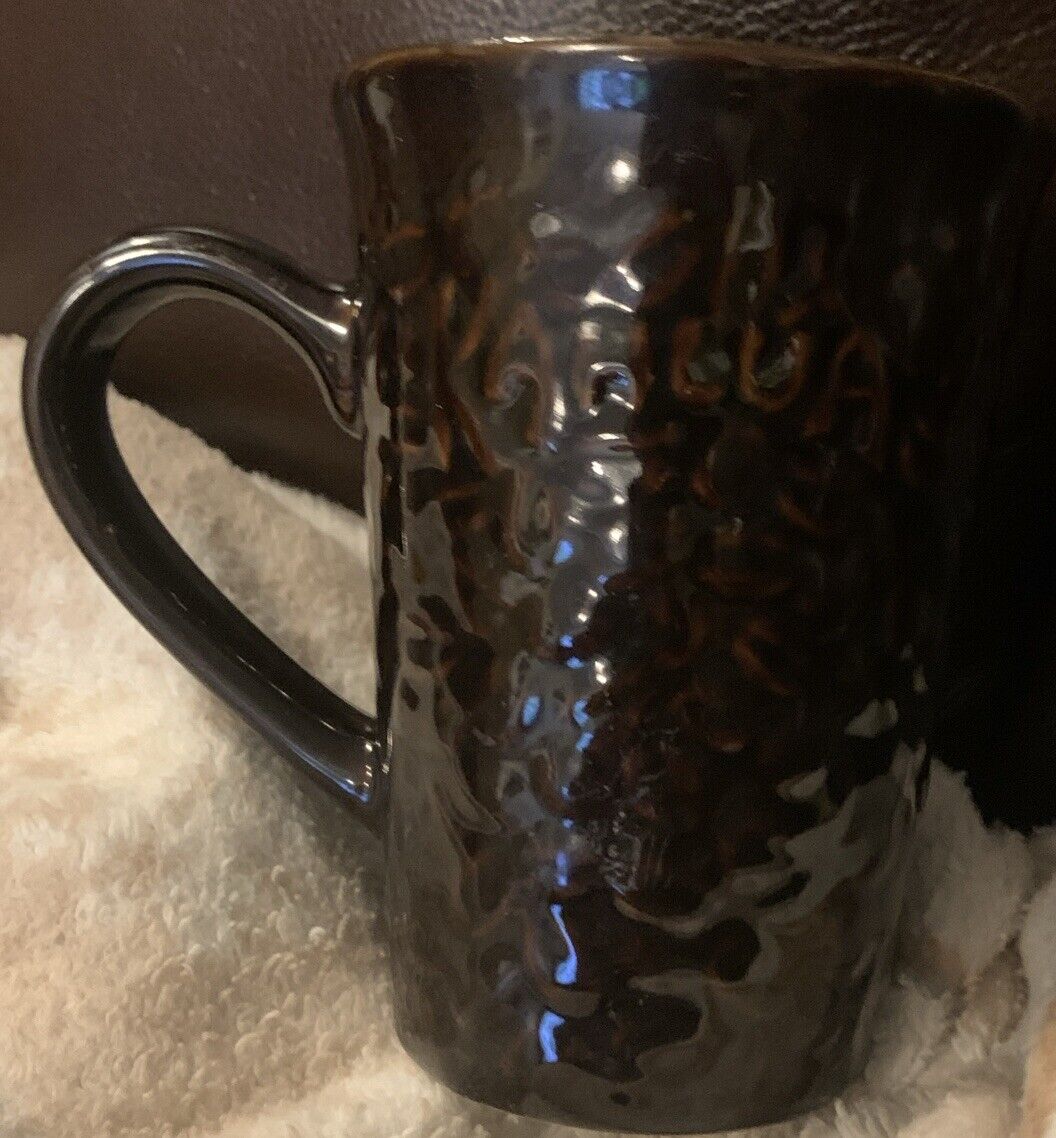 ☕ Kahlua Dark Brown Ceramic Coffee Mug With Embossed Beans Pernod-Ricard(E3)