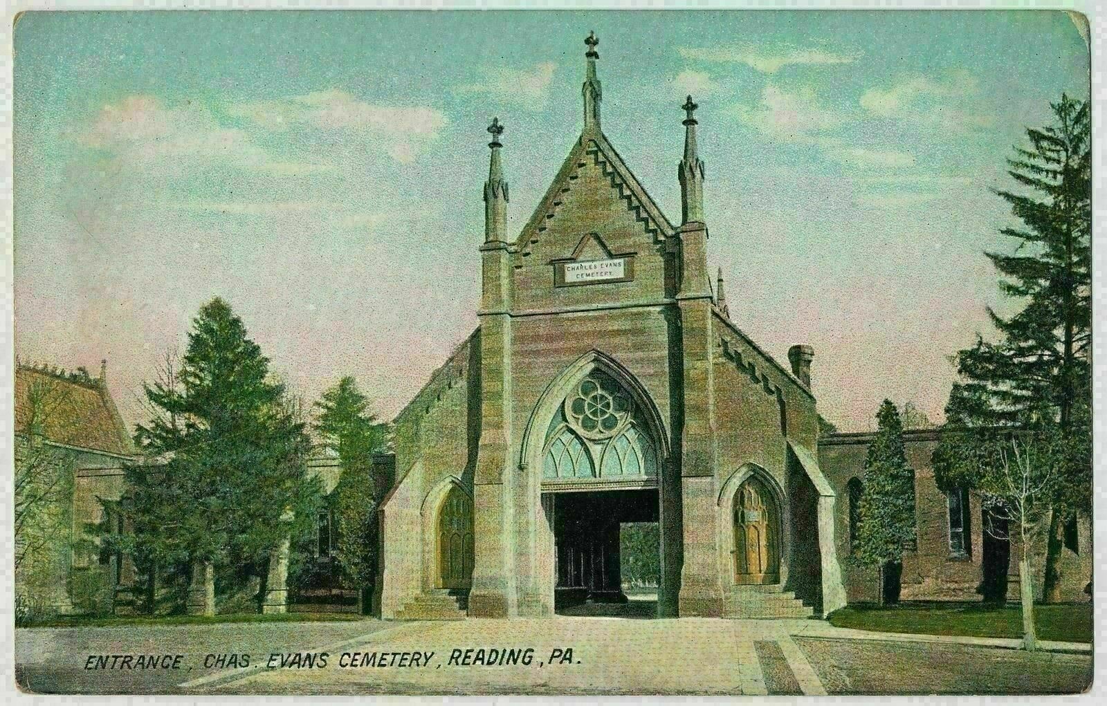 Entrance to Charles Evans Cemetery, Reading, Pennsylvania ca.1910