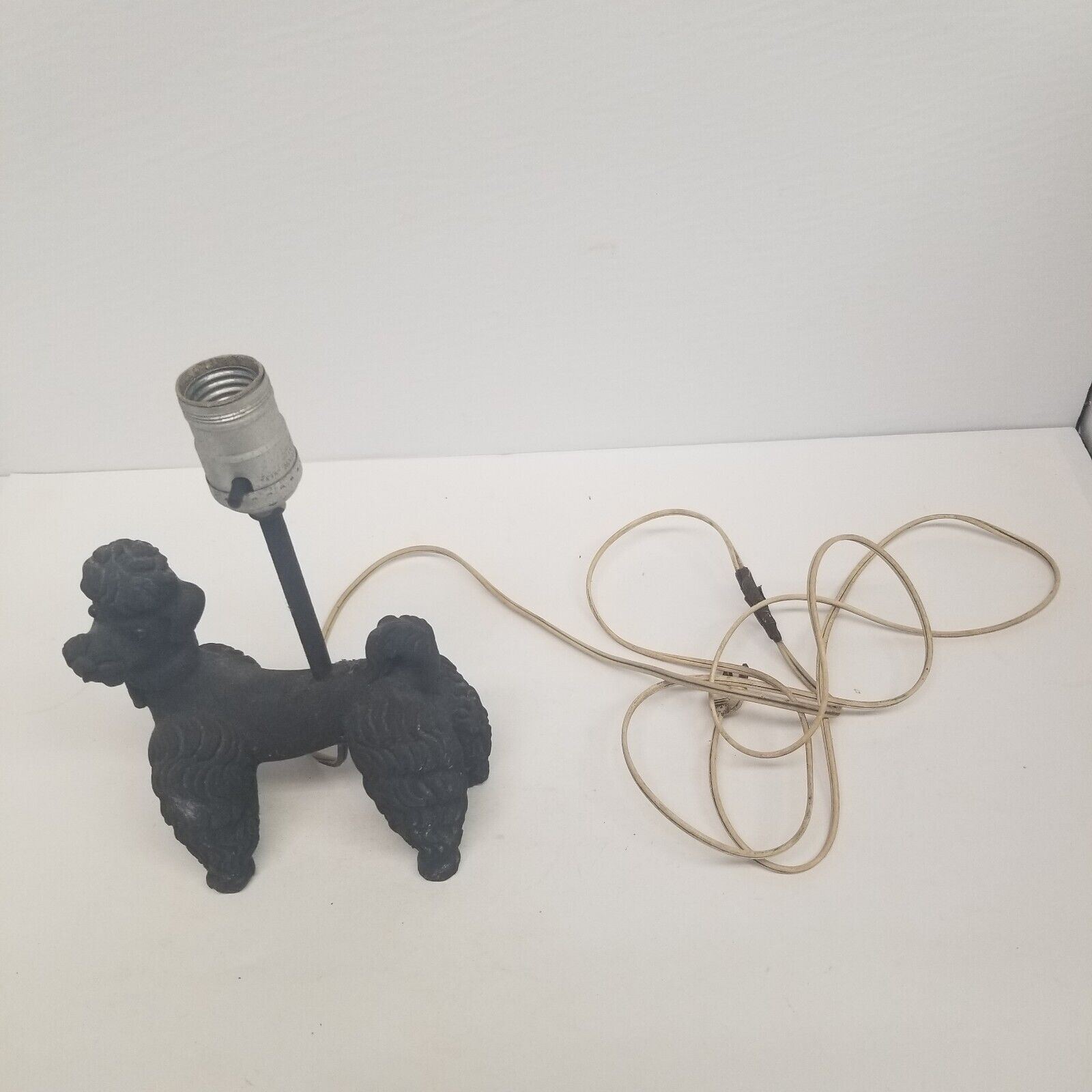 Vintage Black Poodle Dog Lamp Base, Needs Rewired, No Shade, LOOK