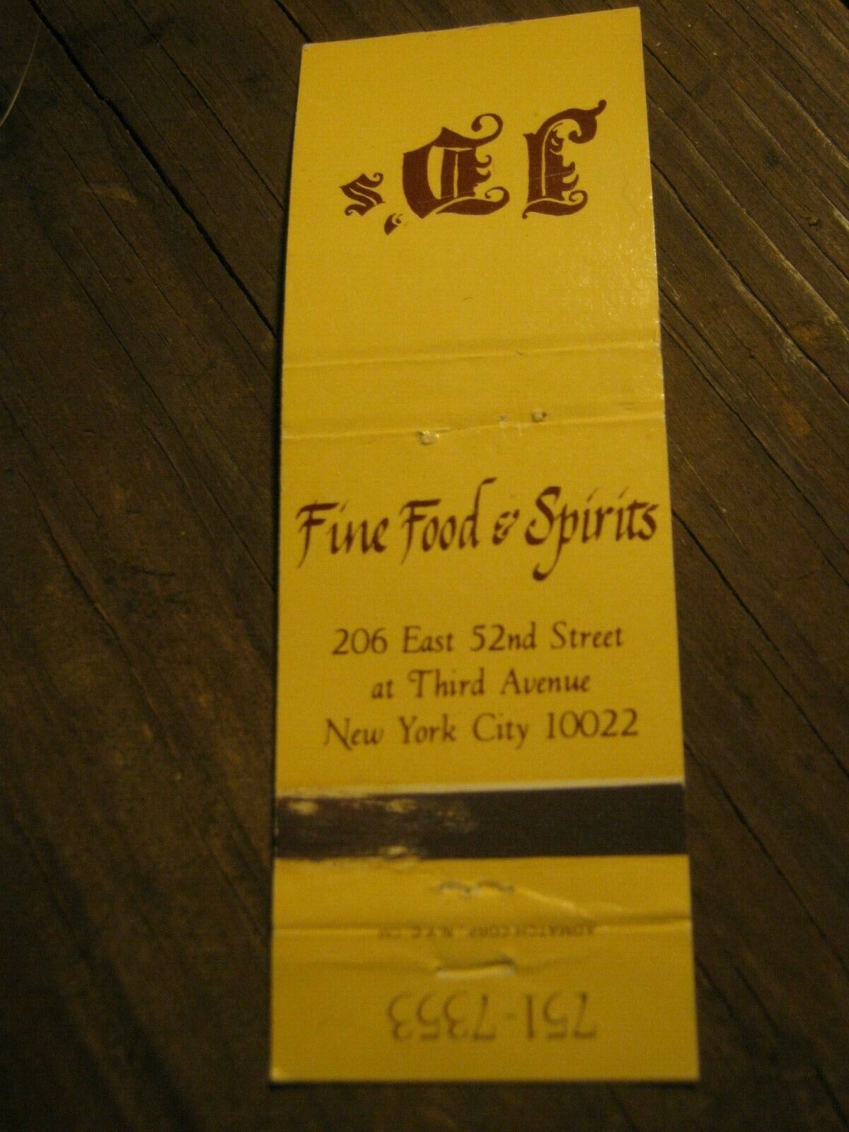 Vintage JD\'s Fine Food & Spirits New York City empty matchbook