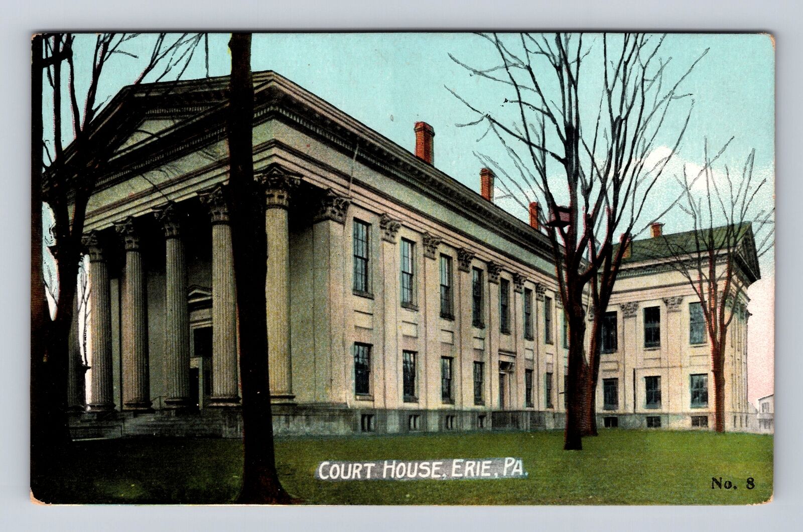 Erie PA- Pennsylvania, Court House, Antique, Vintage Souvenir Postcard
