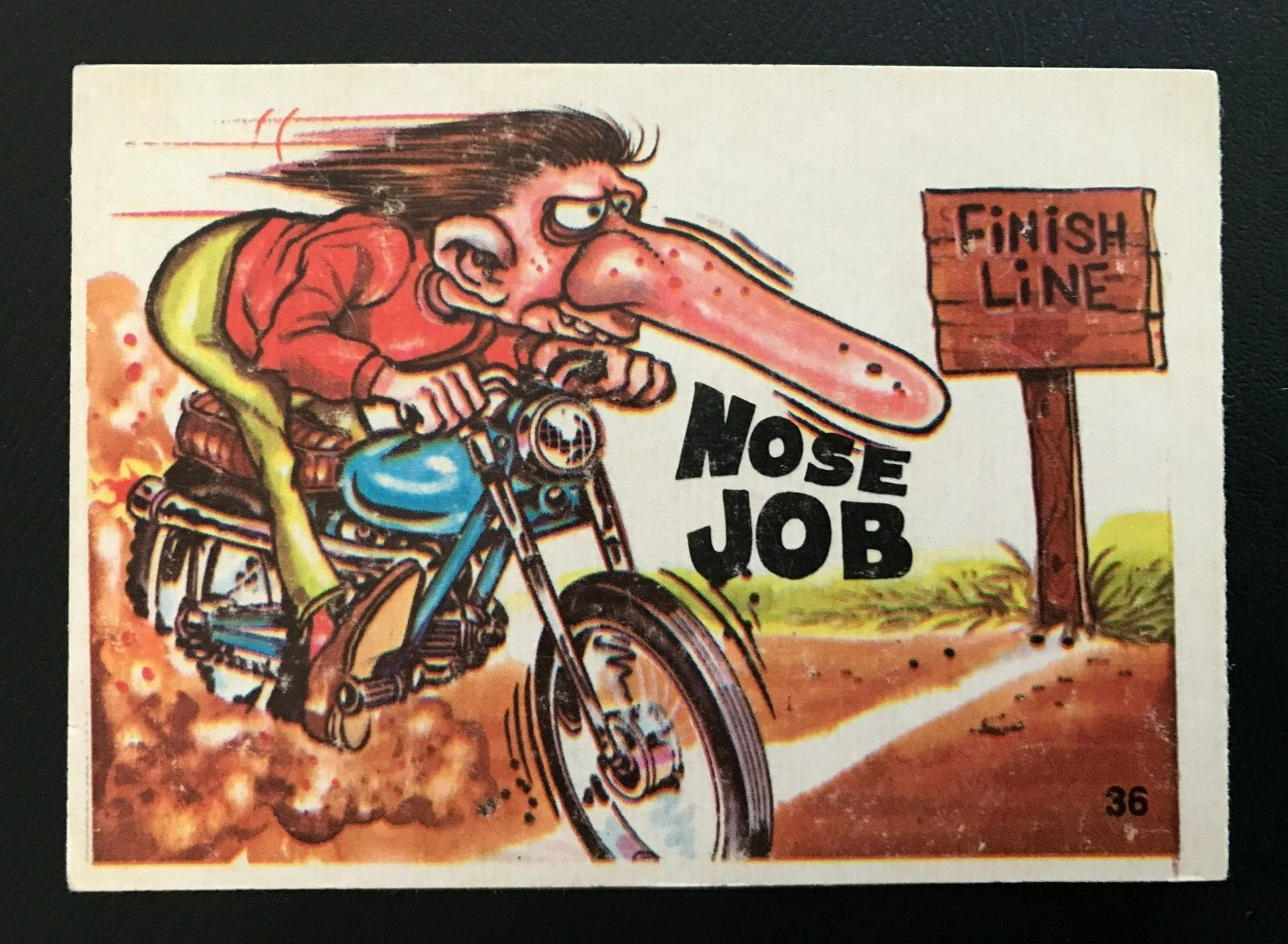 1970 VINTAGE ODD RODS SILLY CYCLES CARD #36 NOSE JOB EXCELLENT CONDITION