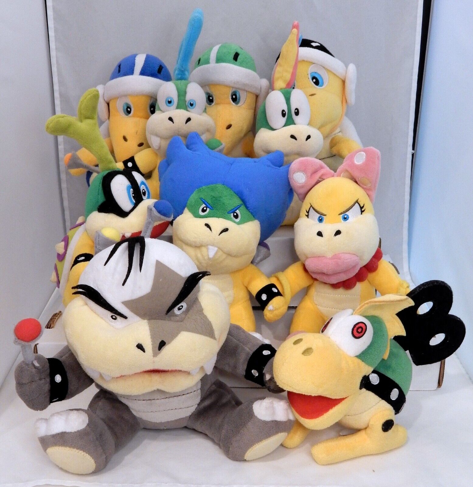 Nintendo SUPER MARIO Koopalings Plush Doll Set + Koopas Sanei SAN-EI Boueki LOT