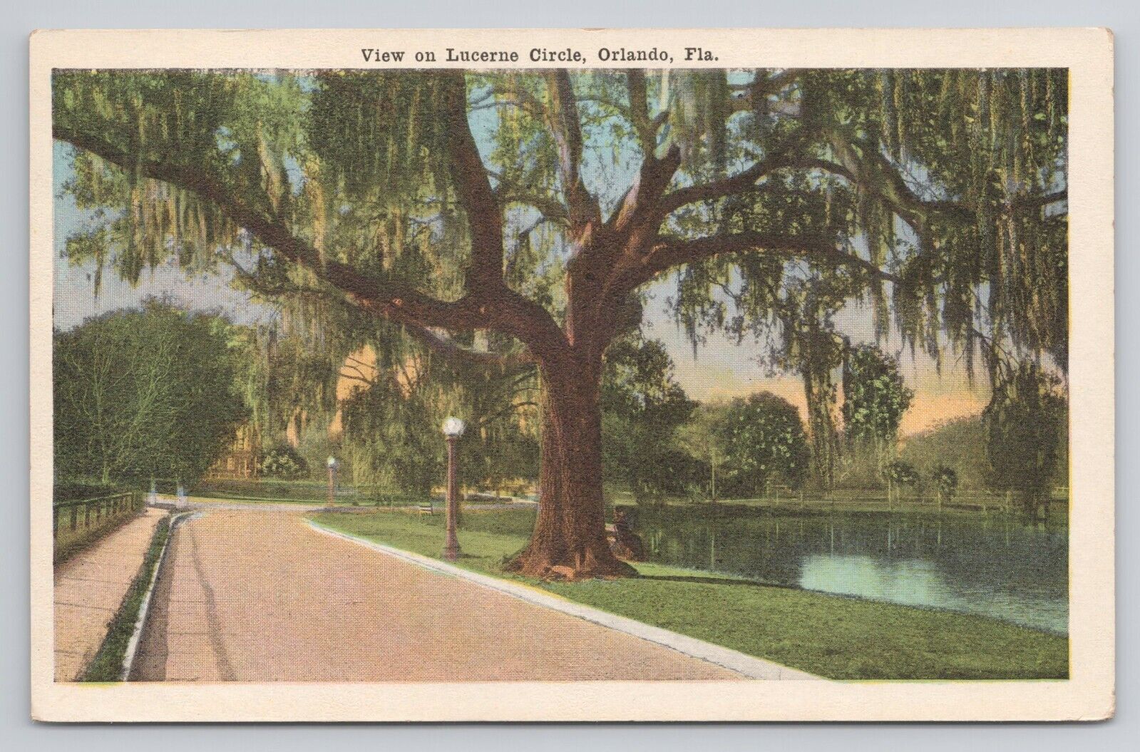 Postcard View On Lucerne Circle Orlando Florida