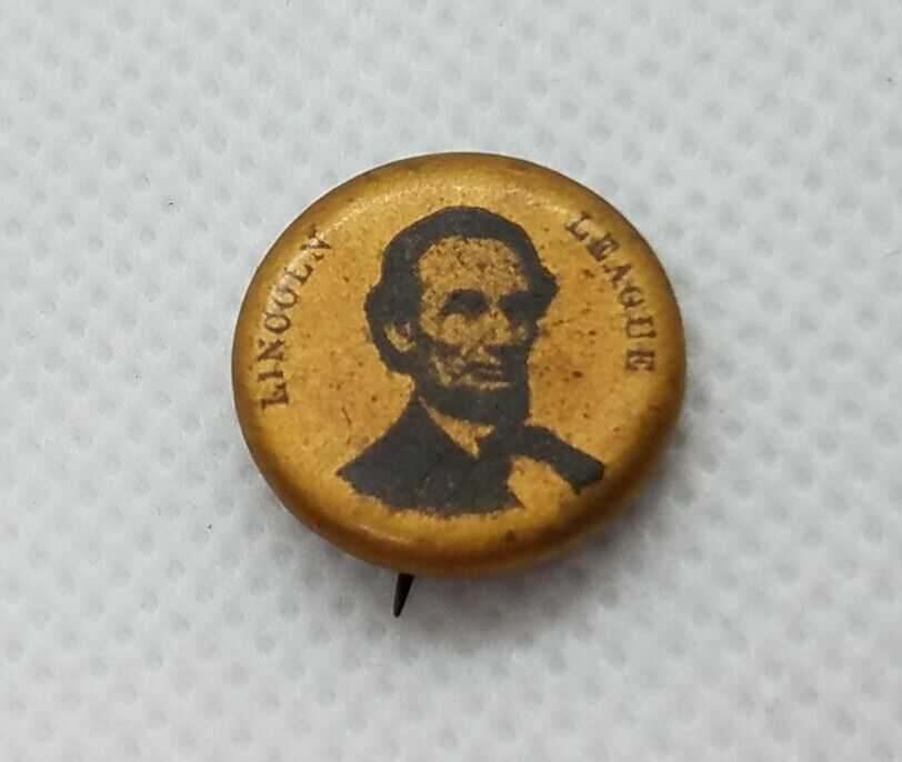Antique RARE Authentic Abraham Lincoln League Republican Party Pin Button