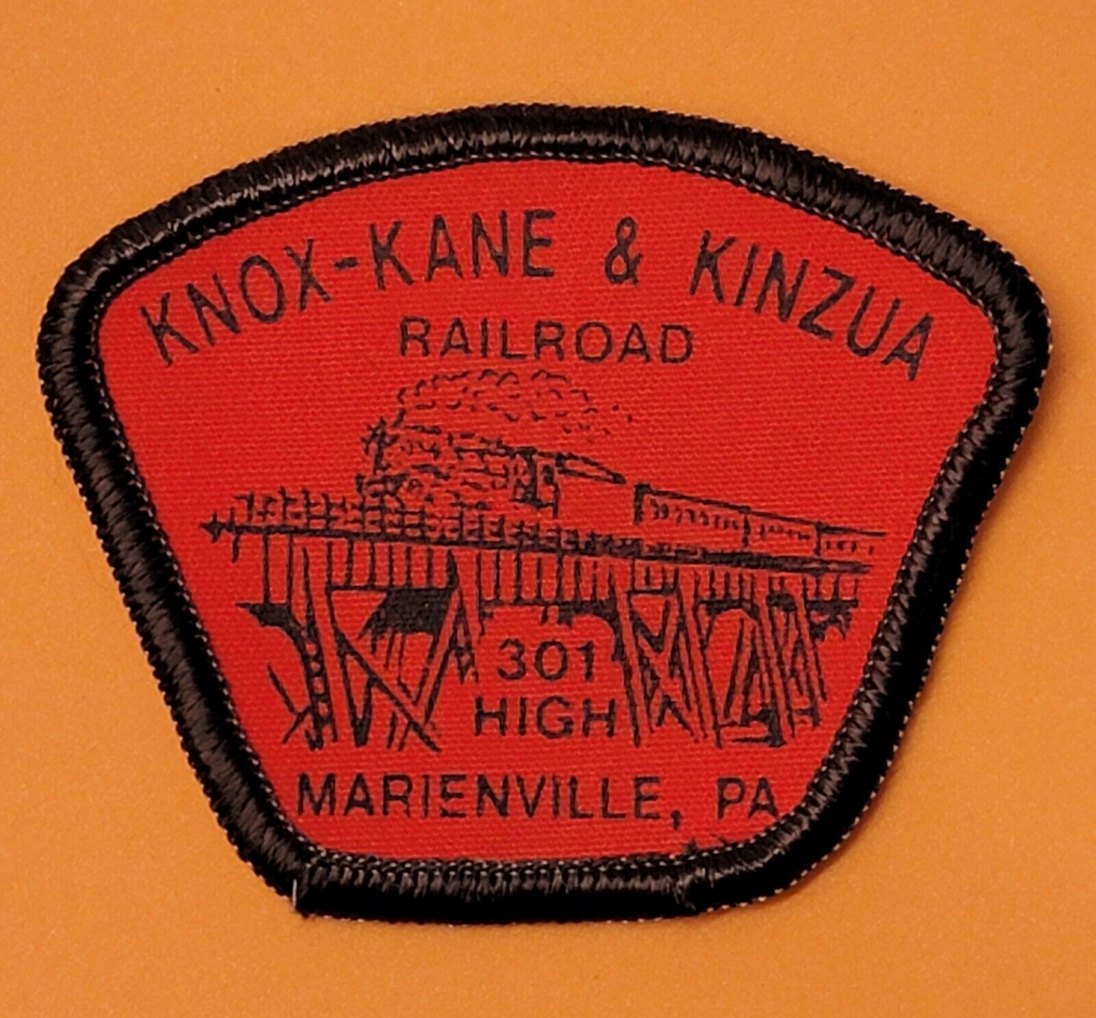 Vintage Knox-Kane & Kinzua Railroad Badge Patch, Marienville, Pennsylvania 