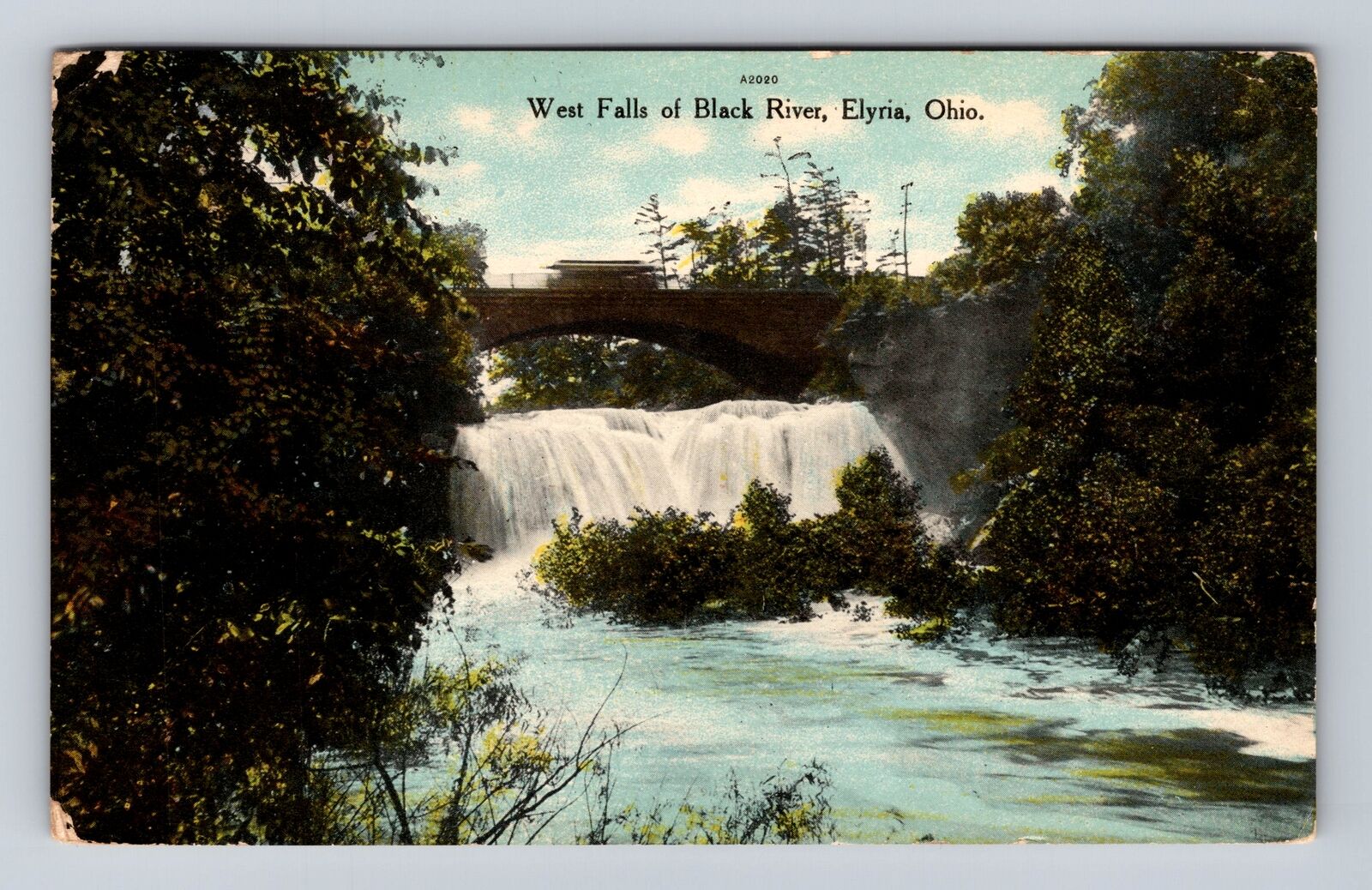 Elyria OH-Ohio, West Falls Of Black River, Antique, Vintage 1910 Postcard