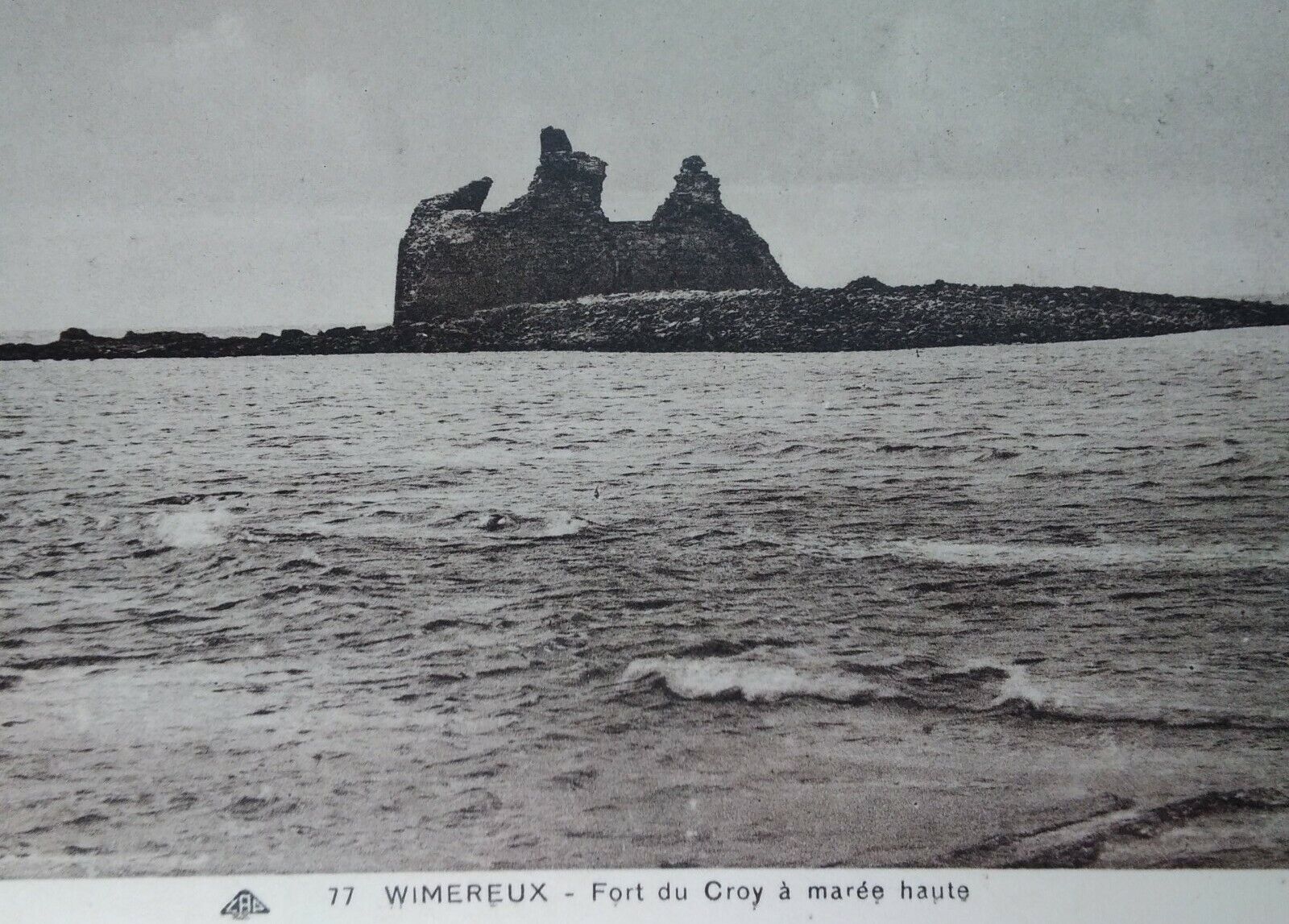 Wimereux France Antique Postcard Early 1900s Rare Fort du Croy High Tide 