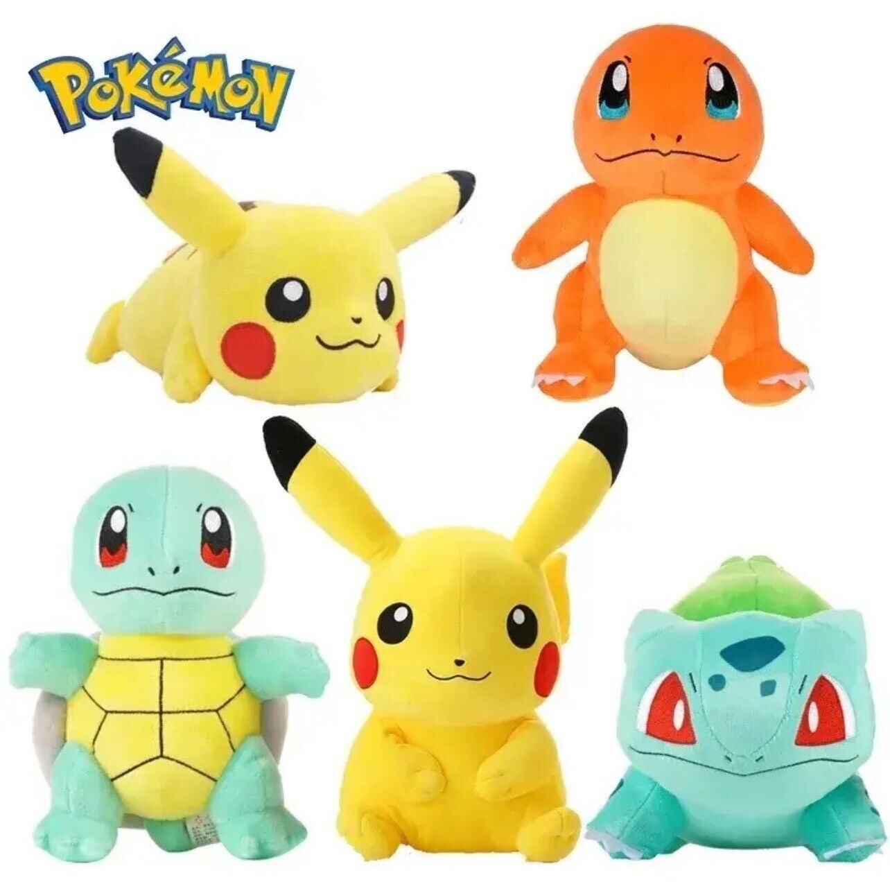 Pokémon Pikachu Plush Doll Toy Anime, Squirtle Charmander Bulbasaur Psyduck Toy