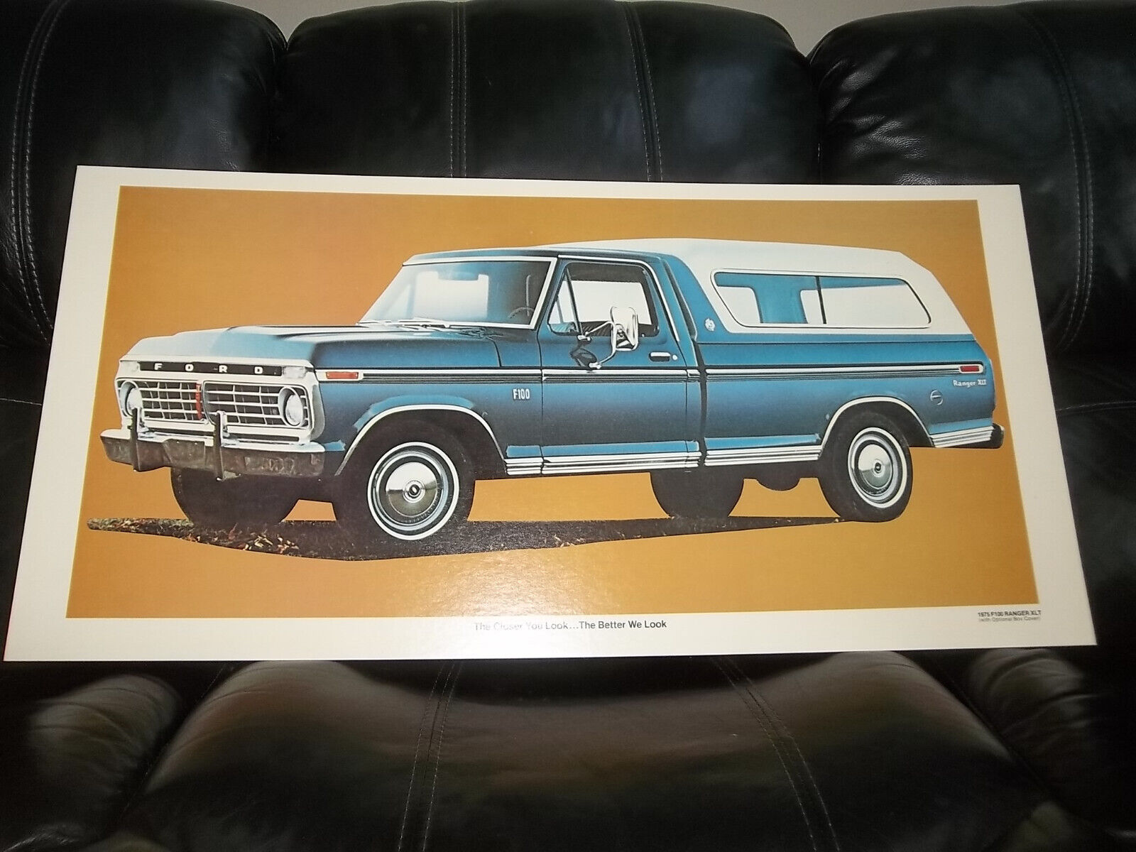 vintage 1975 oem ford f100 ranger xlt showroom poster dealership cardboard