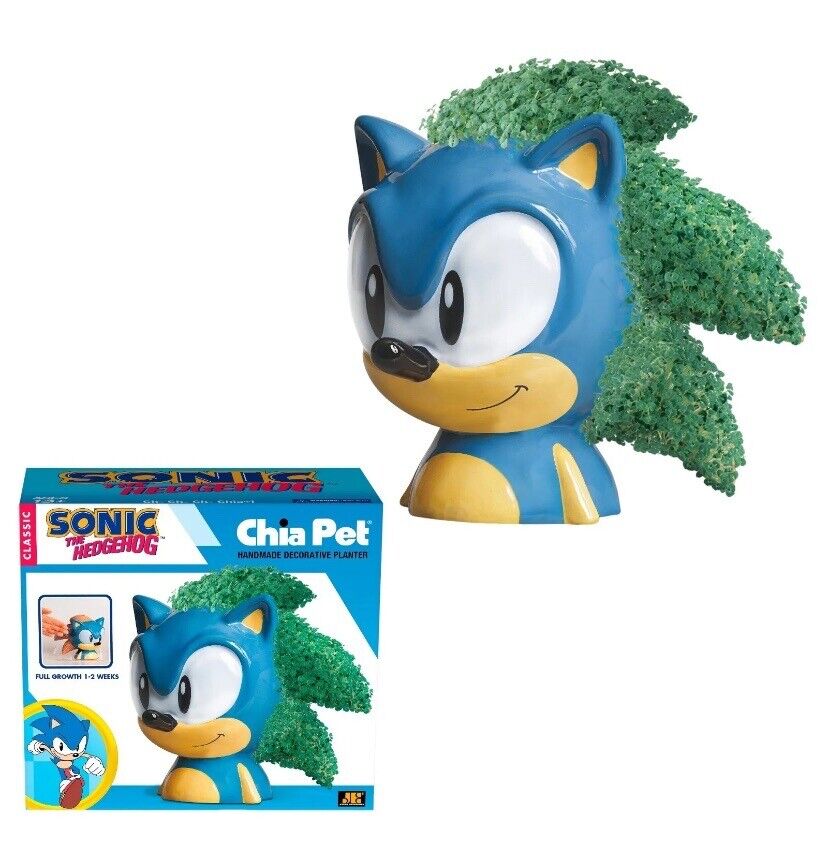 Chia Pet Handmade Decorative Planter Featuring Sonic the Hedgehog New In Box