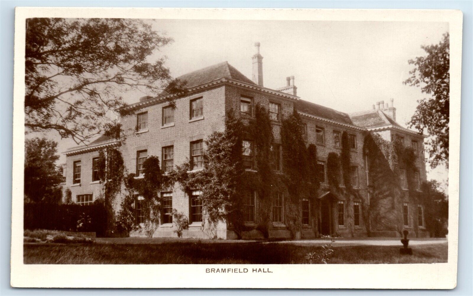 Postcard Bramfield Hall (ivy covered) RPPC H175