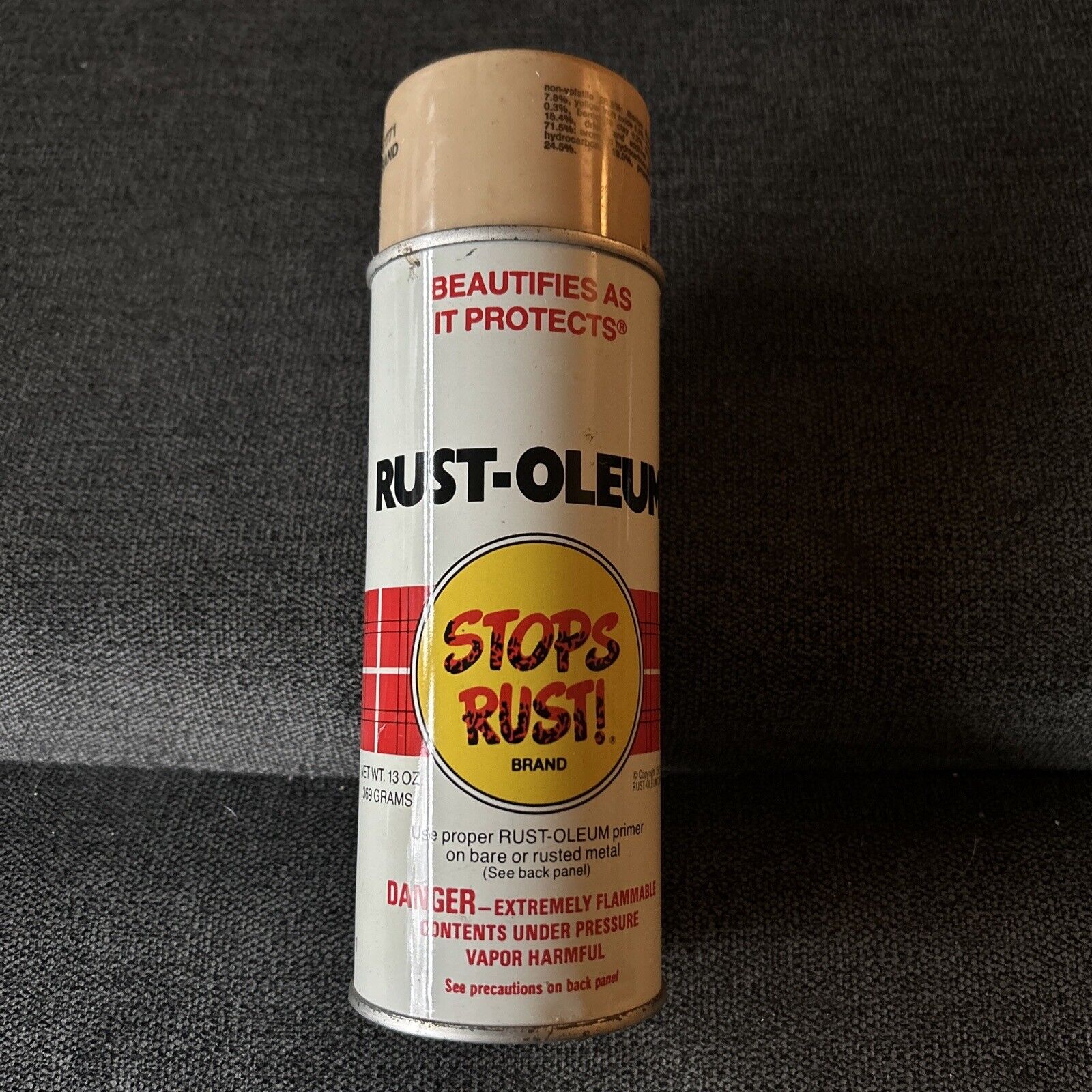 Vintage Rust Oleum Spray Paint Can 1982 SAND Stops Rust Full NOS