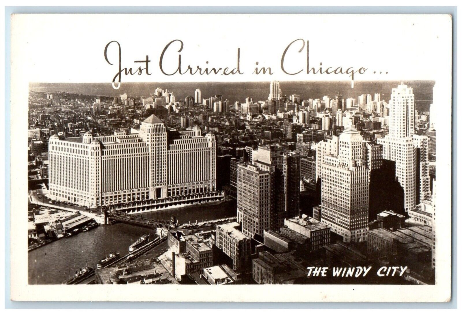 c1920's Windy City Skyline Grogan Studio Chicago IL RPPC Photo Unposted Postcard