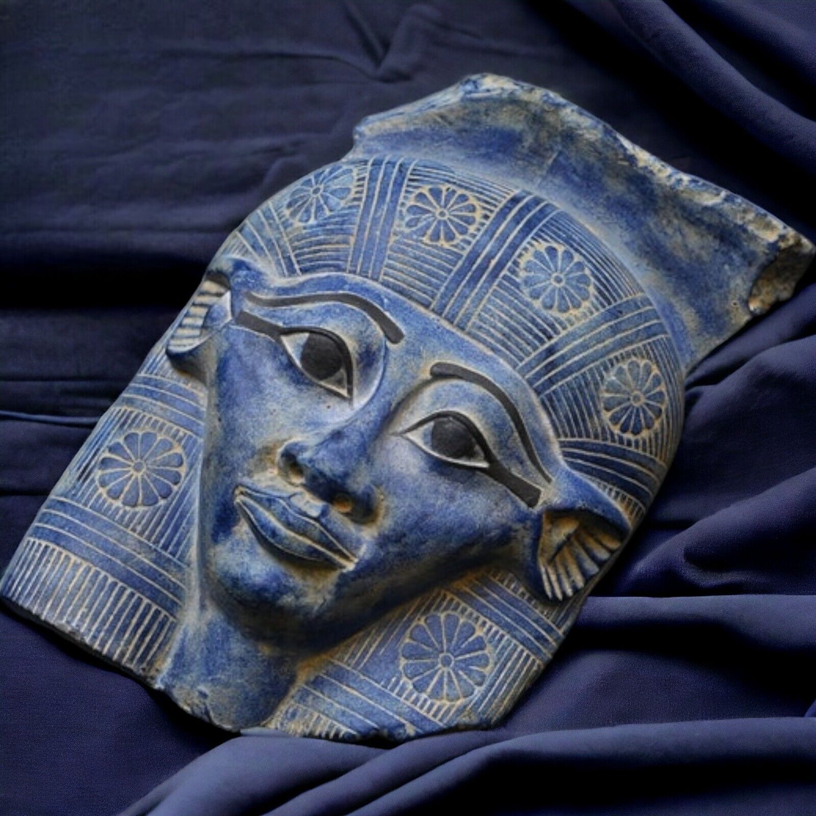 Rare Hathor Mask - Authentic Egyptian Goddess Statue - 25cm - Ancient Mythology