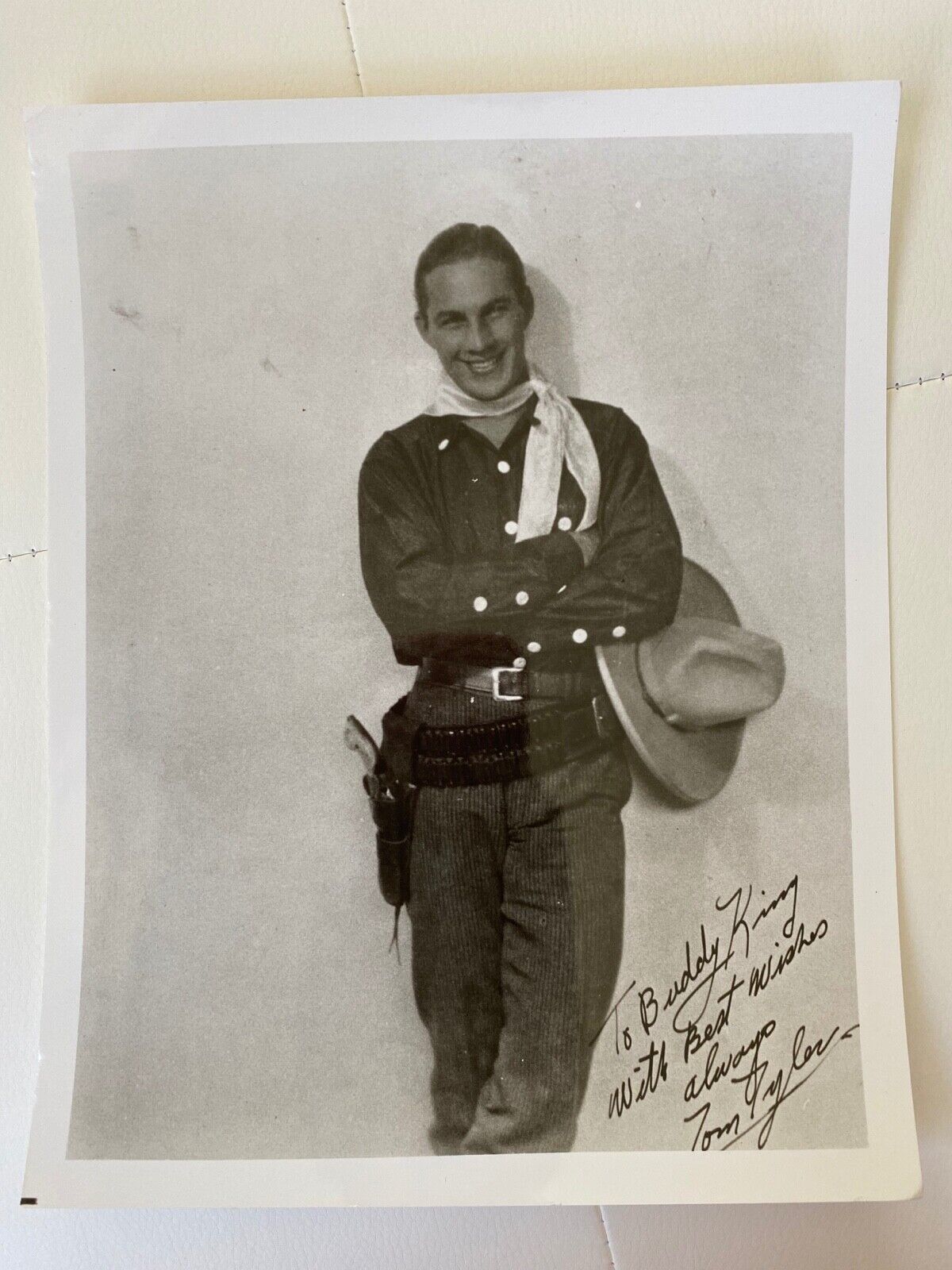 Hollywood Cowboy Tom Tyler Vintage Black & White Photo to Friend Buddy King