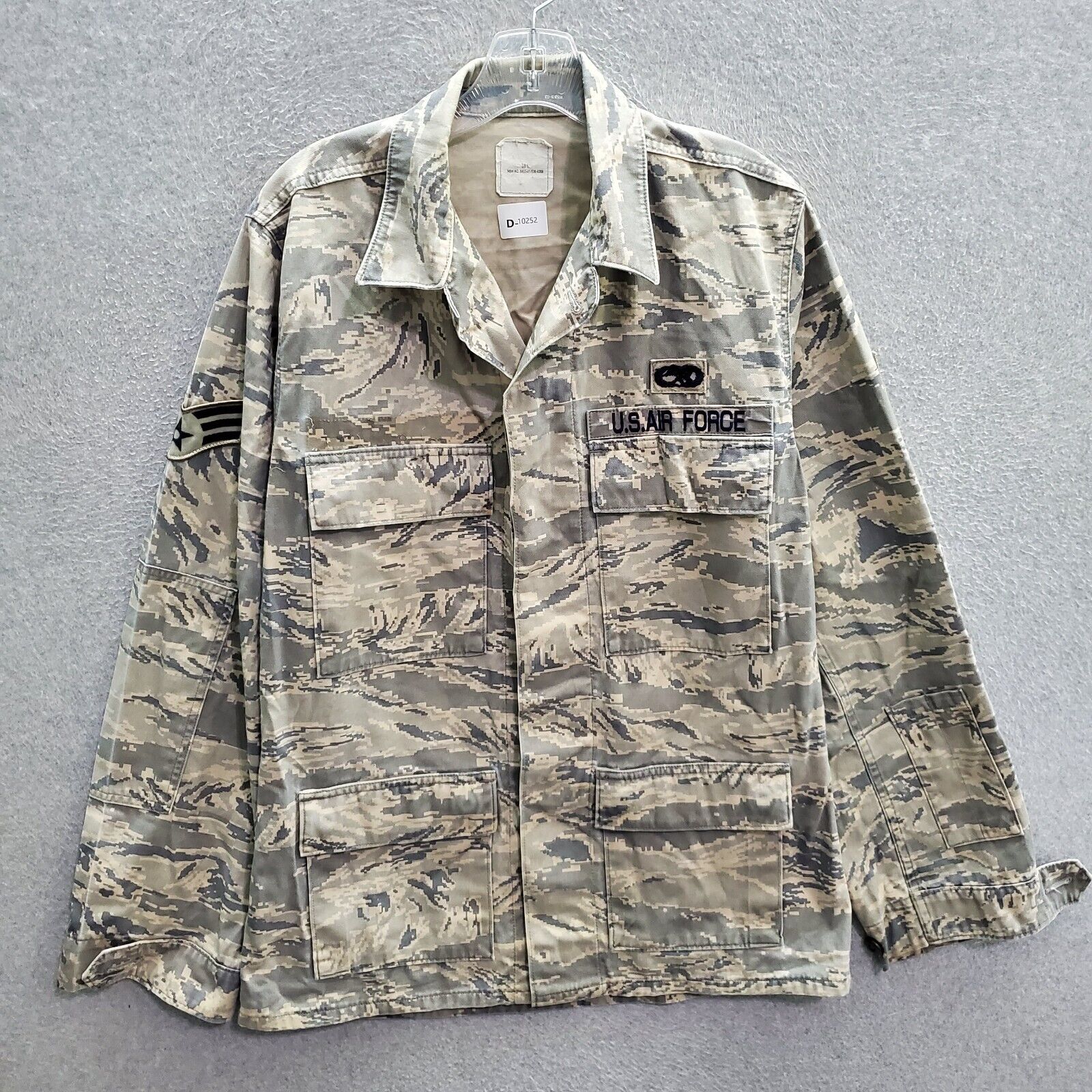 US Air Force Men Jacket Small Beige Camo Utility Logo Coat Ripstop Twill