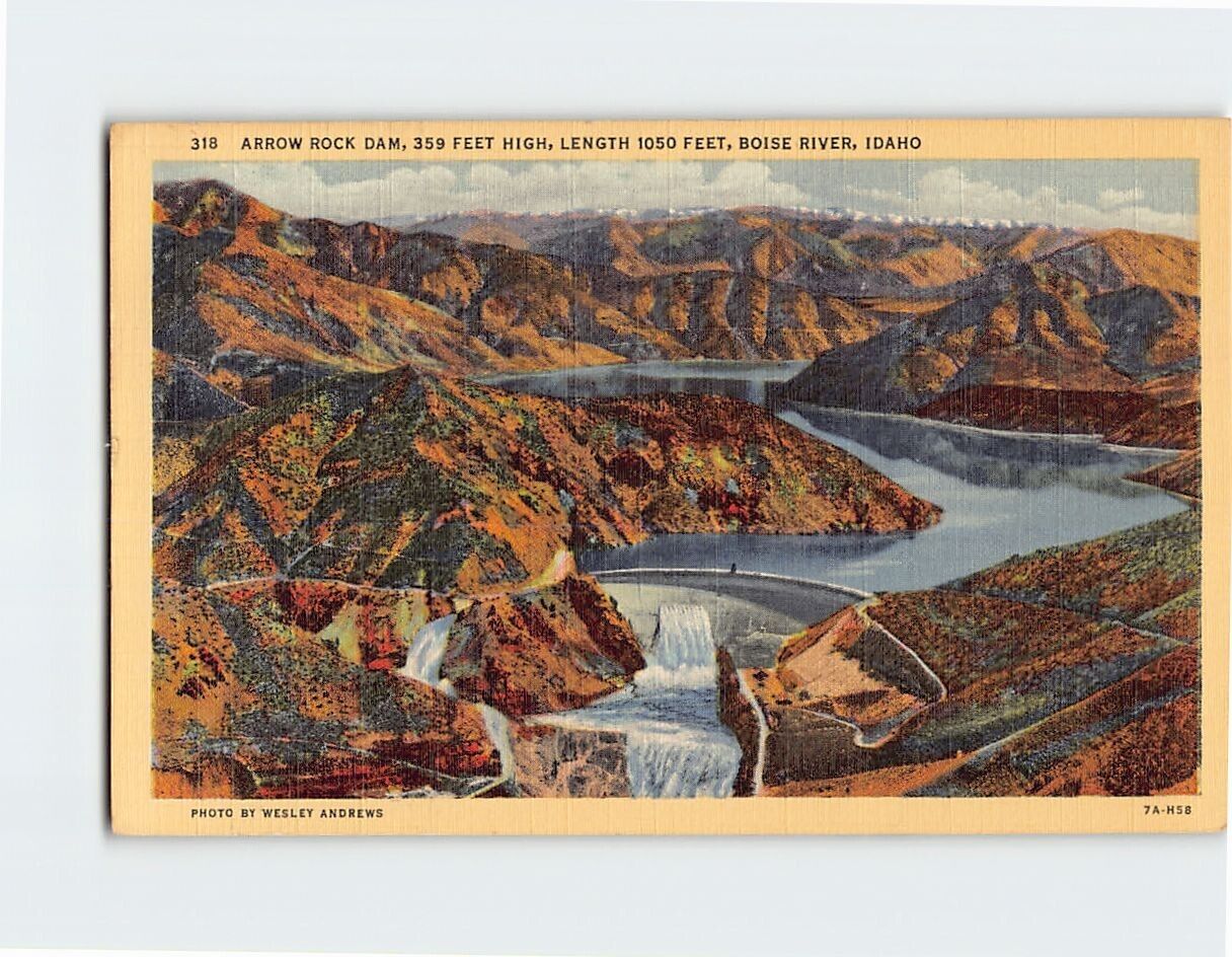 Postcard Arrow Rock Dam Boise River Idaho USA