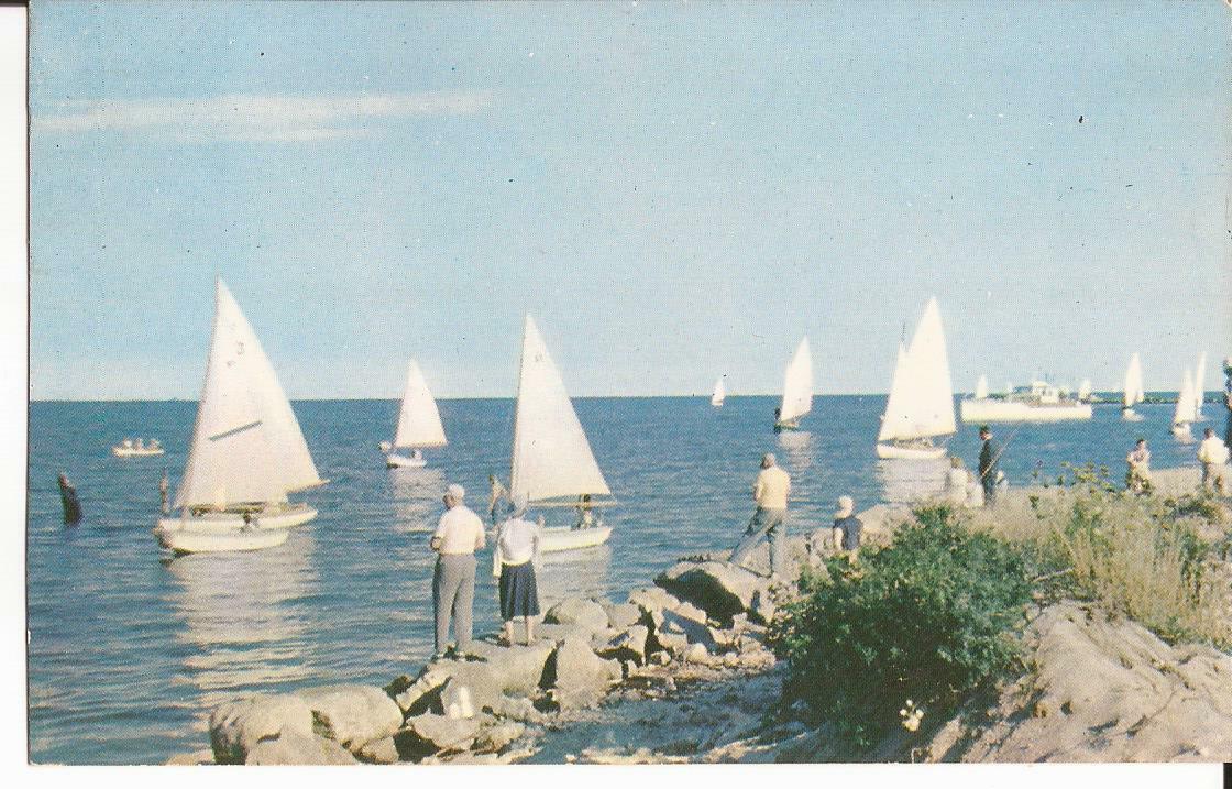 Cape Cod Massachusetts Sailboat Scene Vintage Postcard C26