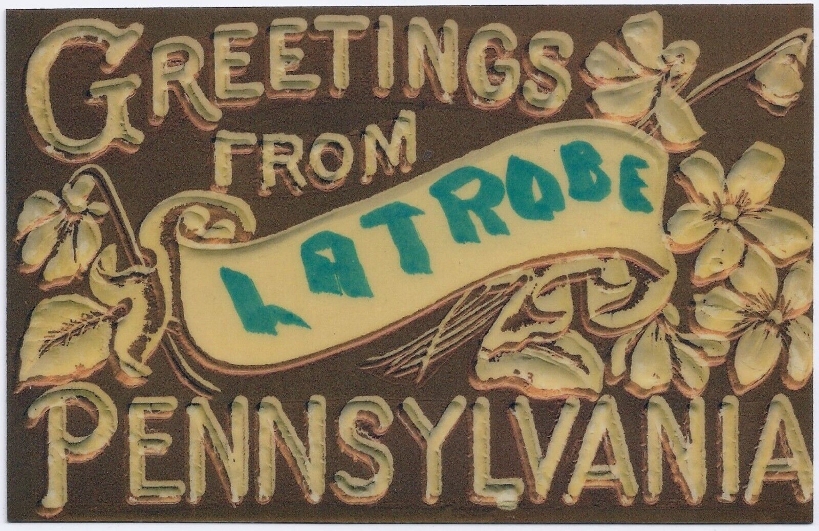 Laminated Reproduction Postcard Latrobe PA Greetings