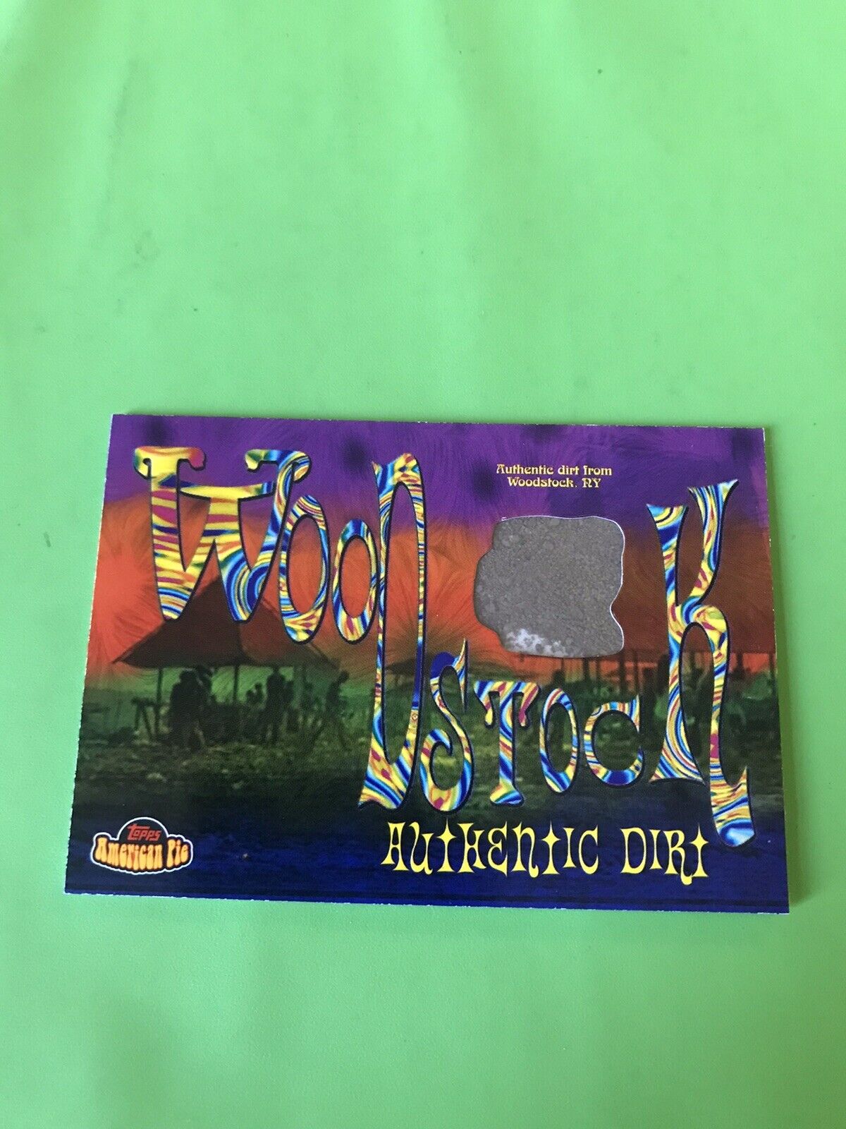 2001 Topps American Pie Woodstock authentic dirt relic card