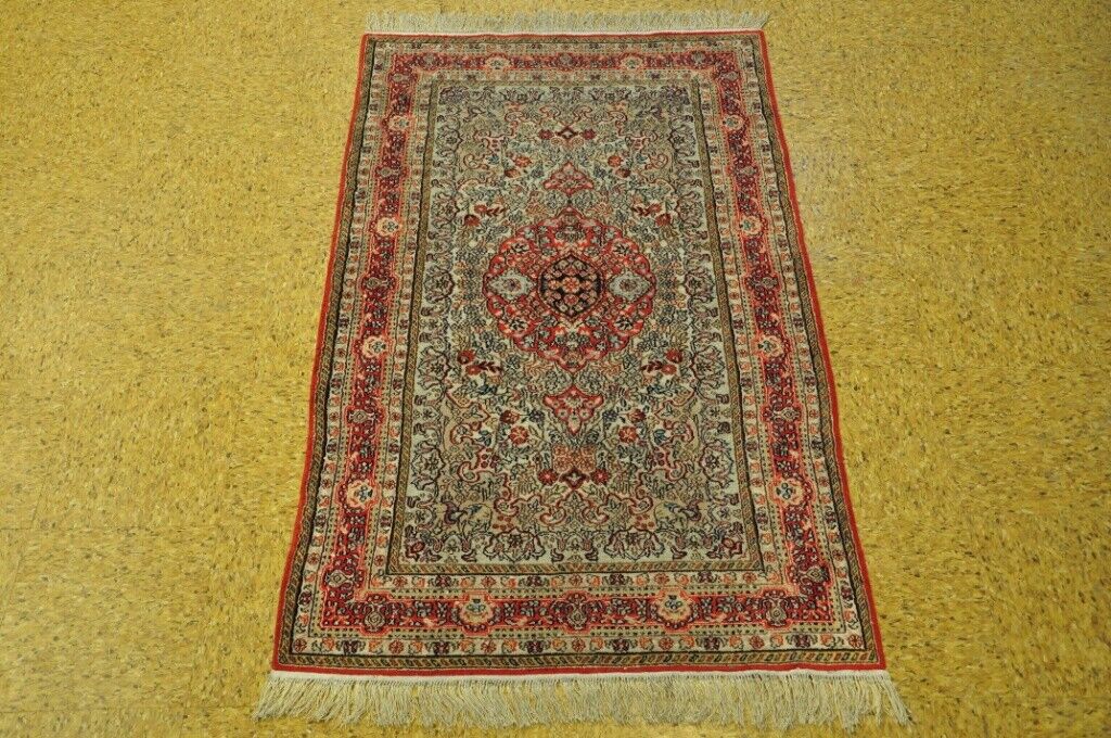 Discounted Carpets Rugs Ivory Hand-Knotted 3' x 5' Silk New Rug PIX-28709