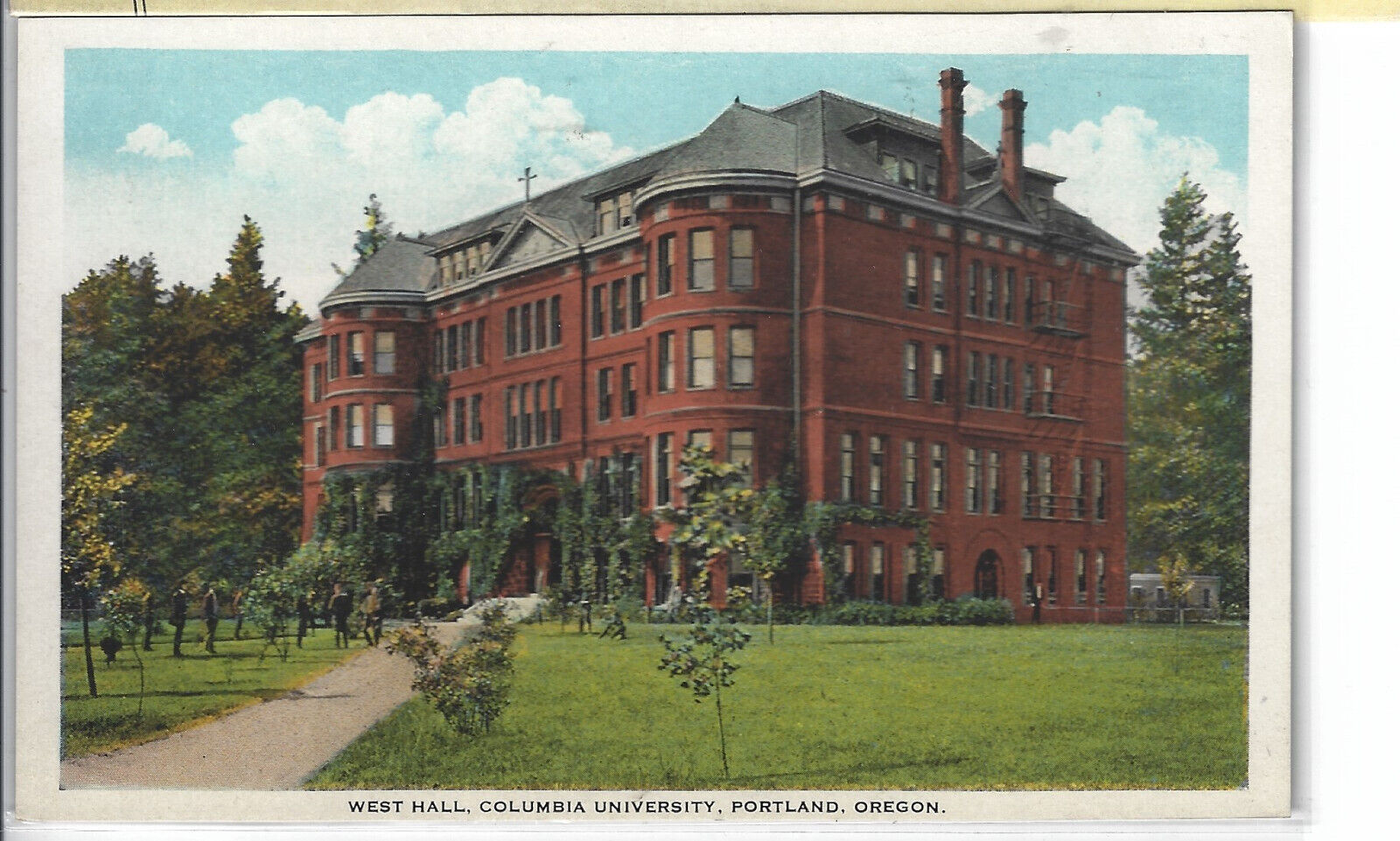 West Hall Columbia University Portland OR Color Postcard  #347
