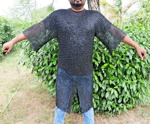 9MM FLAT-RIVETED WITH WASHER CHAIN MAIL MEDIEVAL HAUBERK M Armor