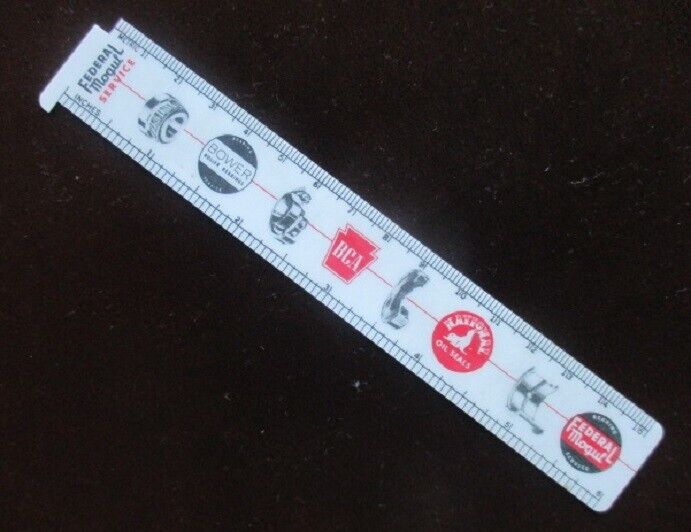defunct FEDERAL Mogul BEARING SERVICE  6” Plastic Advertising Ruler  EMELOID CO.
