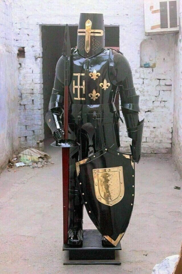 Medieval Knight Suit Of Armor Wearable Crusader Combat Full Body Armor Larp Suit