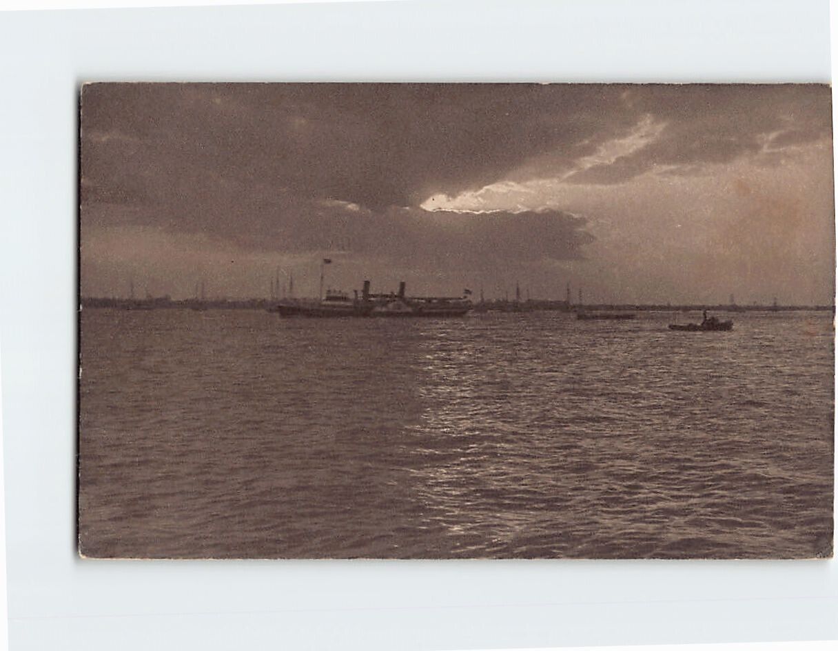 Postcard Ships Sea Scene Vintage Print