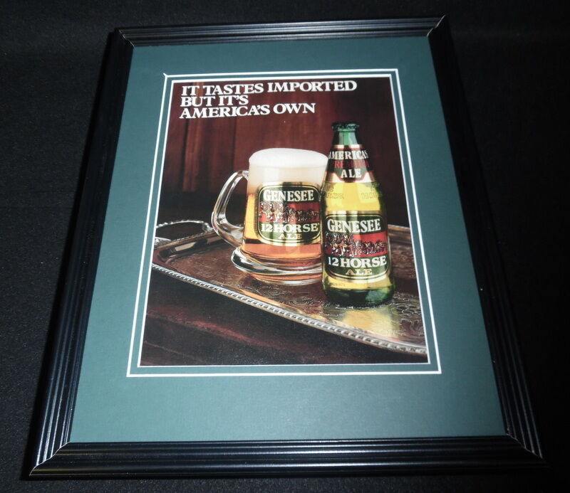 1987 Genesee 12 Horse Ale Framed 11x14 ORIGINAL Vintage Advertisement 