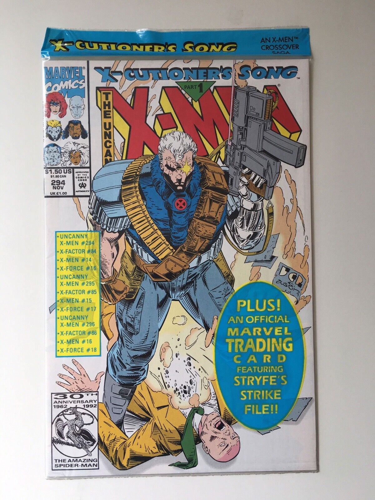 The Uncanny X-Men Vol 1 #294 Marvel Comics Nov 1992 Polybagged W/ Card MT BIN