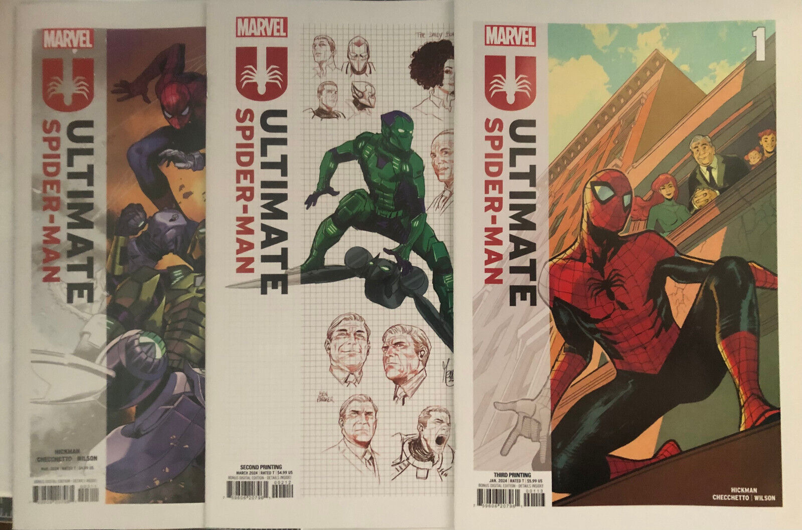 ULTIMATE SPIDER-MAN #1, 2, 3 (Ketcup Set) Prints 3rd, 2nd, 1st Great Read
