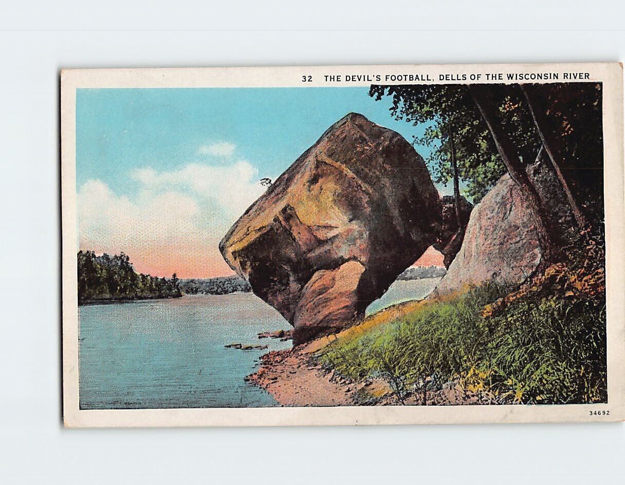 Postcard The Devil's Football Dells of the Wisconsin River Wisconsin USA