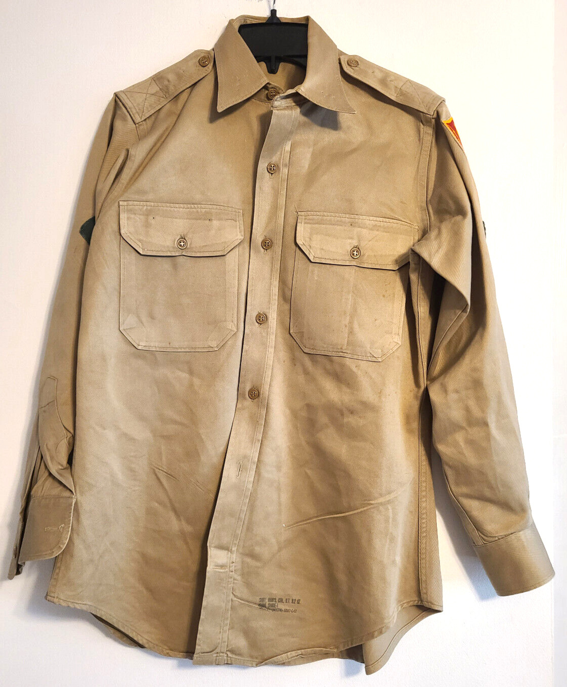 Vintage 50s 60s Aradcom Vietnam Era US Army Type 1  Large Sateen Fatique Shirt