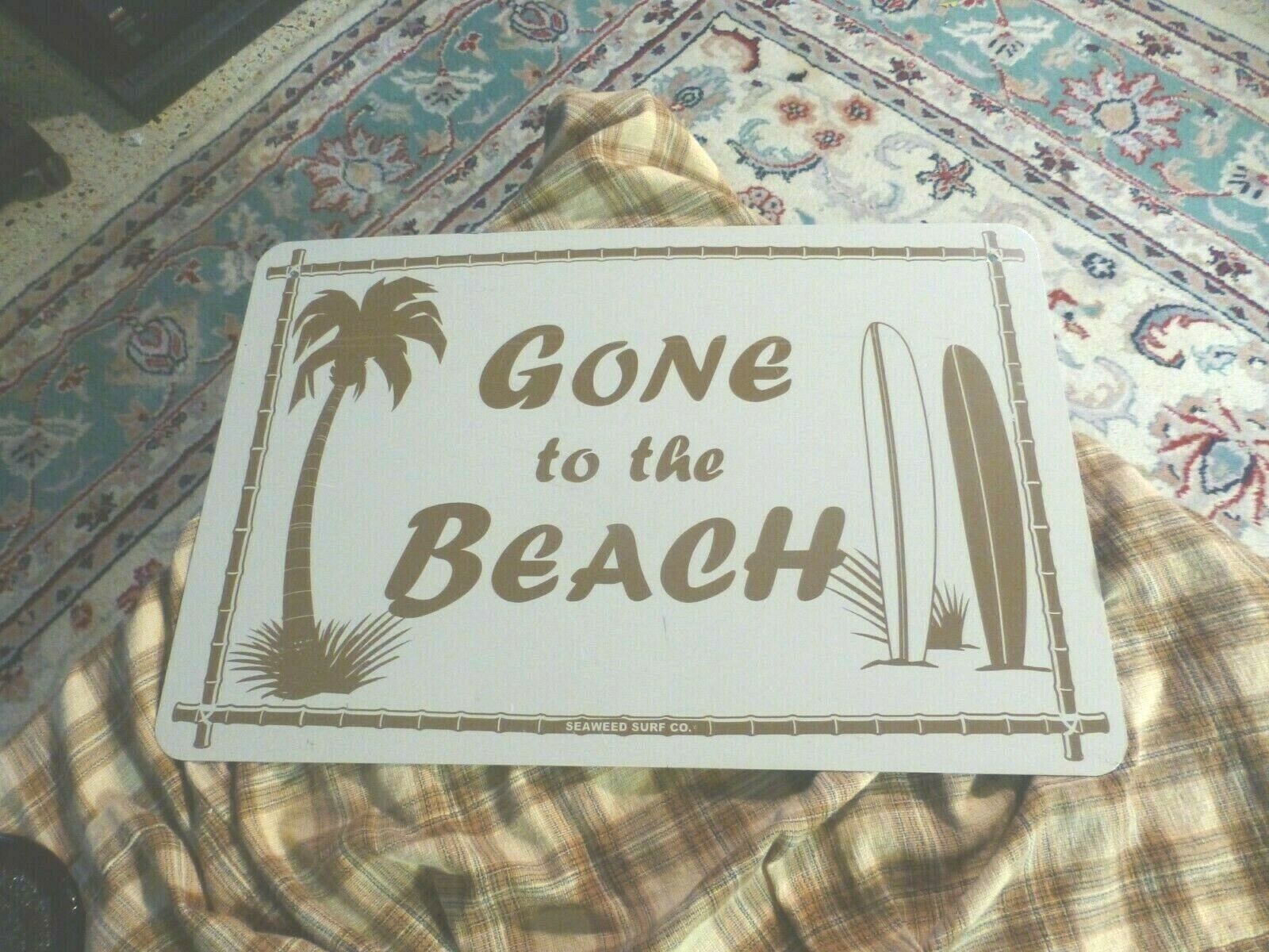 GONE TO THE BEACH Metal Sign Wall Hanging PALM TREE\'S SURFBOARDS 18\