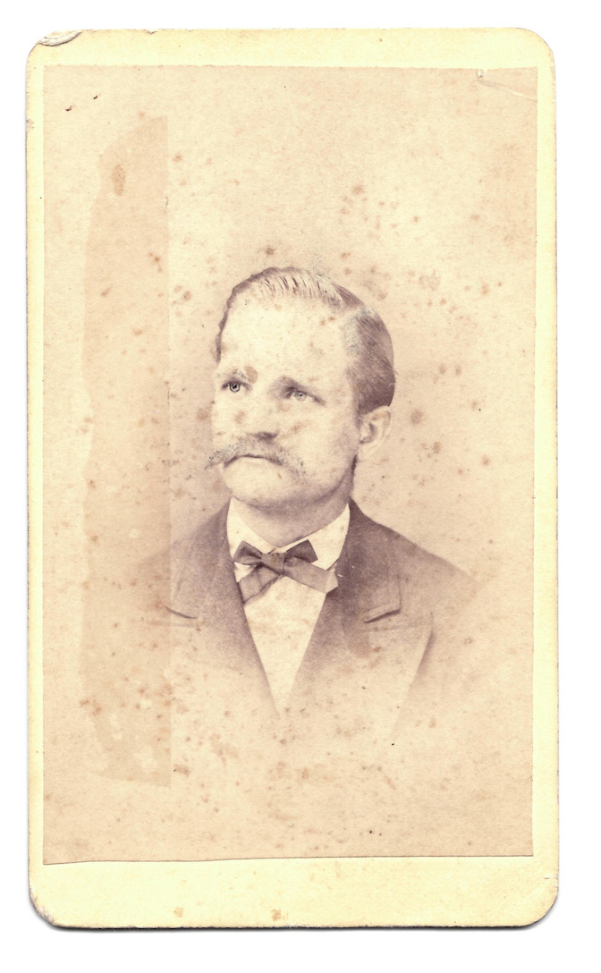 1880s 1890s Antique Cabinet Card Mustache Man Peter Kolhbeck New York