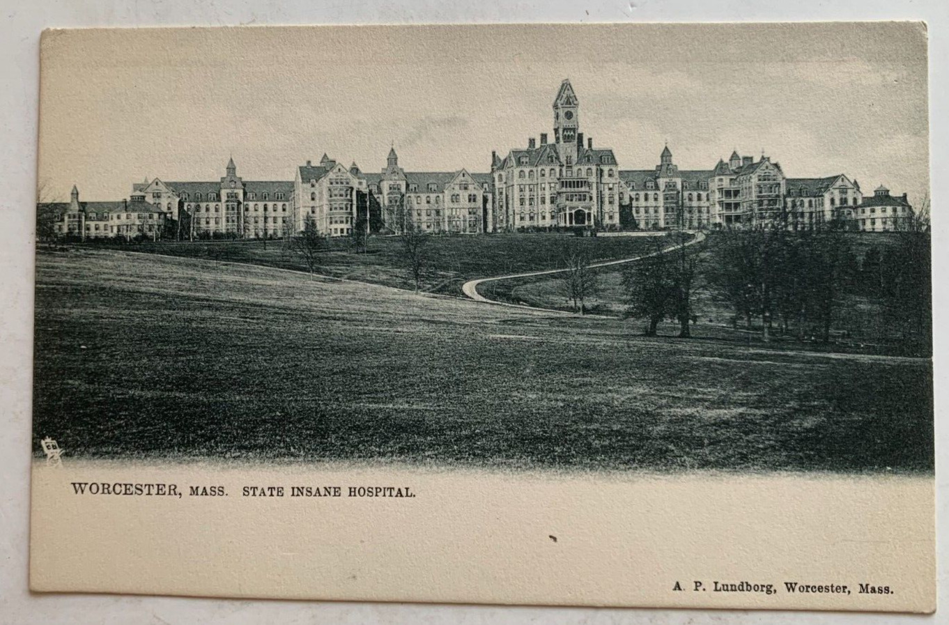 ca 1900s MA Postcard Worcester Massachusetts State Insane Hospital Raphael Tuck