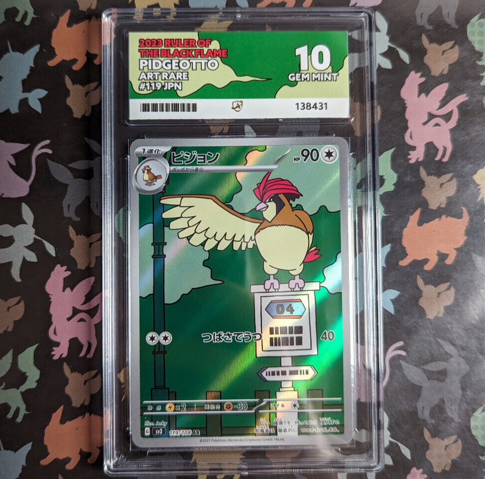 Pidgeotto 119/108 Ruler of the Black Flame Graded Ace 10 Gem Mint Pokemon Card