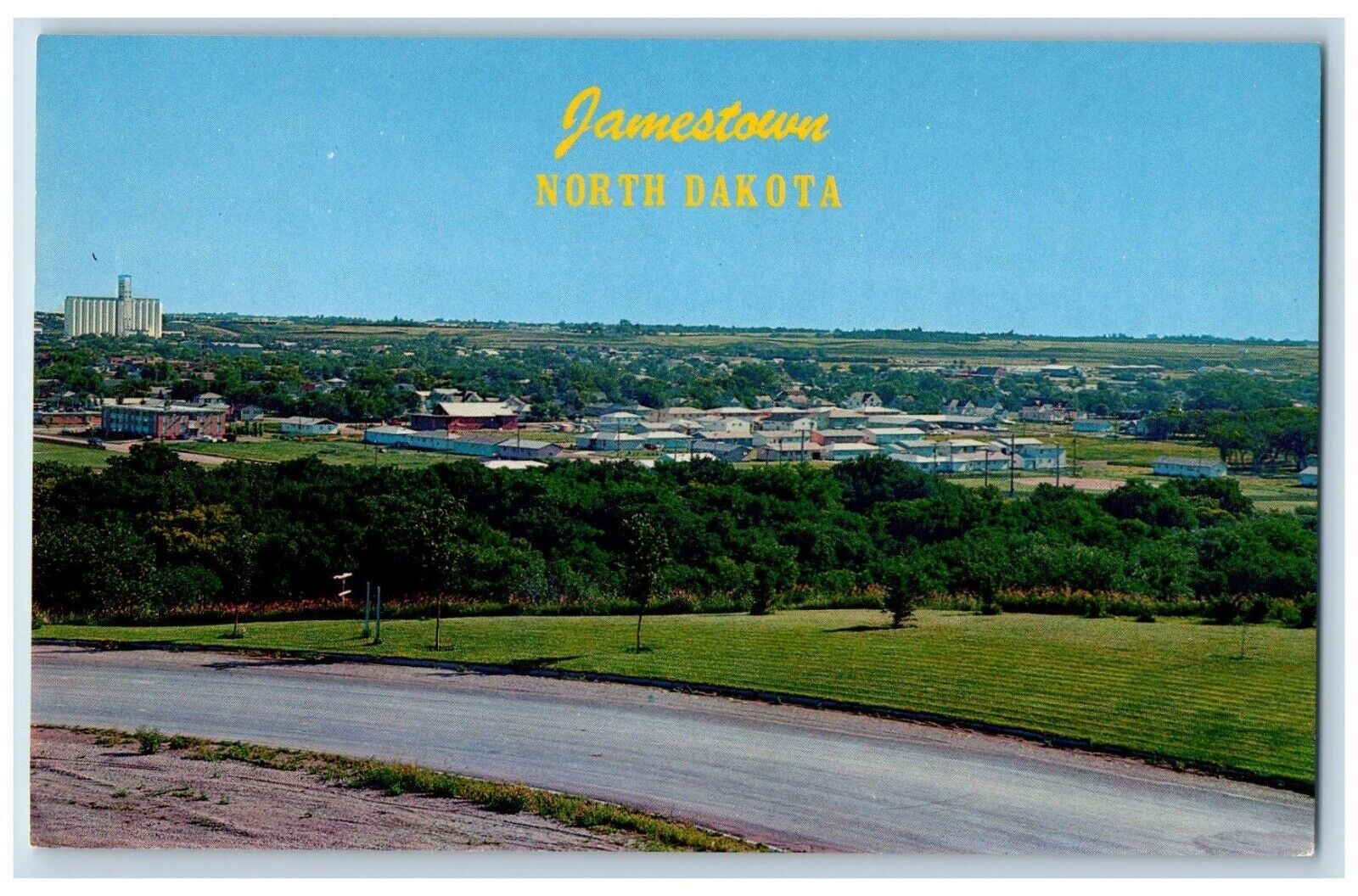 Jamestown North Dakota ND Postcard Beautiful View Exterior Building 1960 vintage