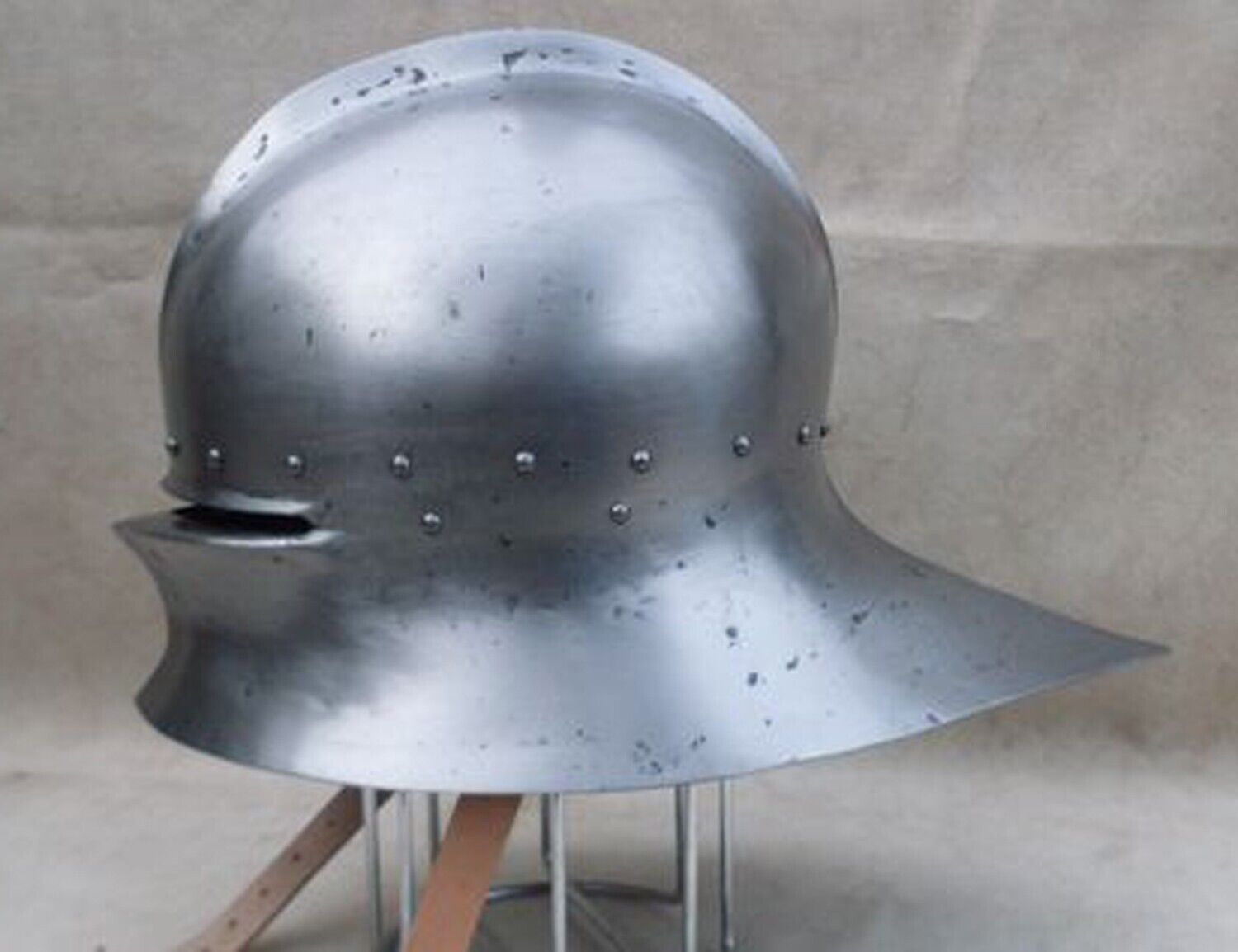 Medieval North Italian Sallet Helmet Bassinet 14 Gauge Wearable LARP Armour