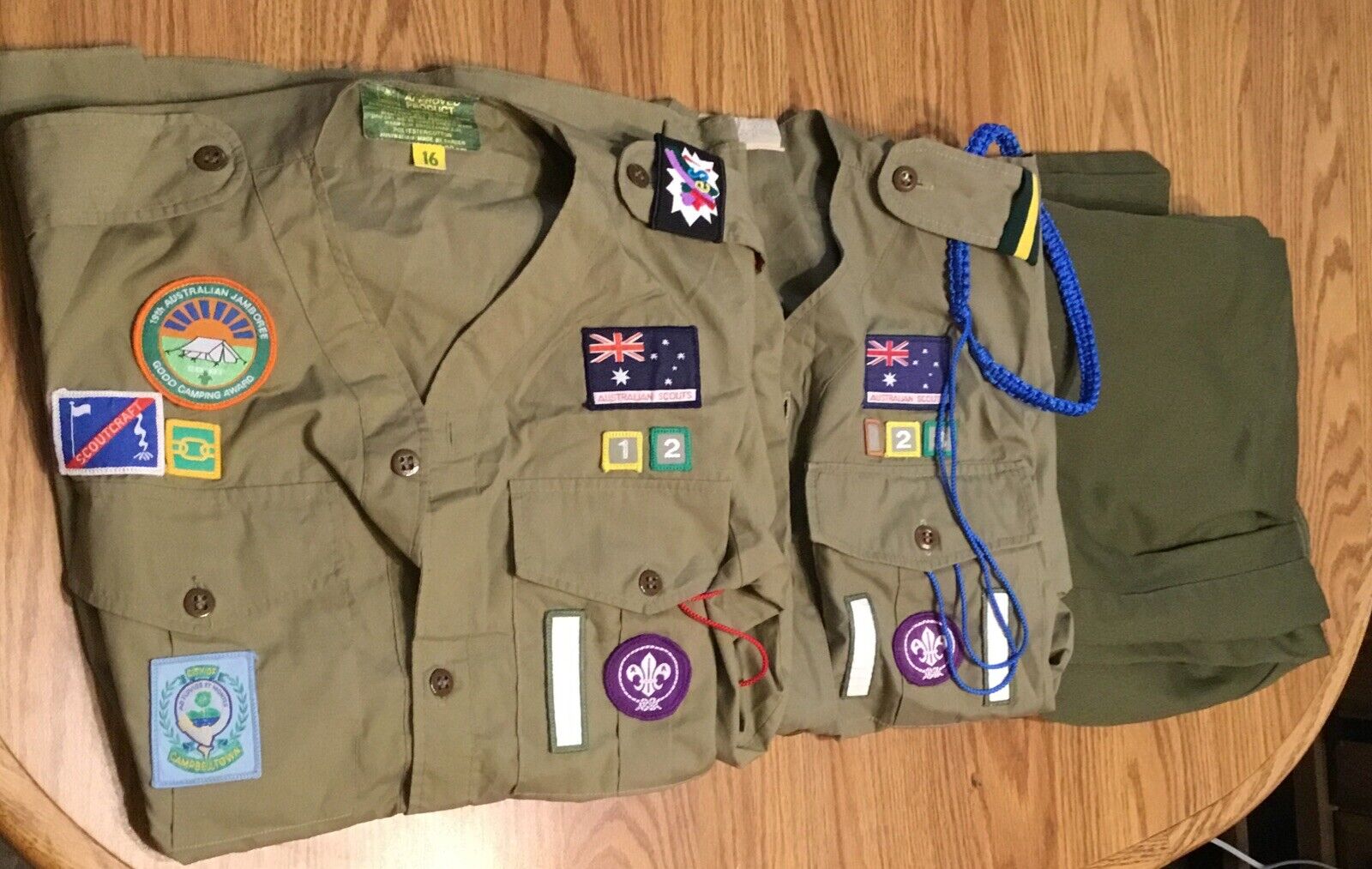 Vintage Boy Scouts Australia Lot  54 Patches 2 Cords Uniform