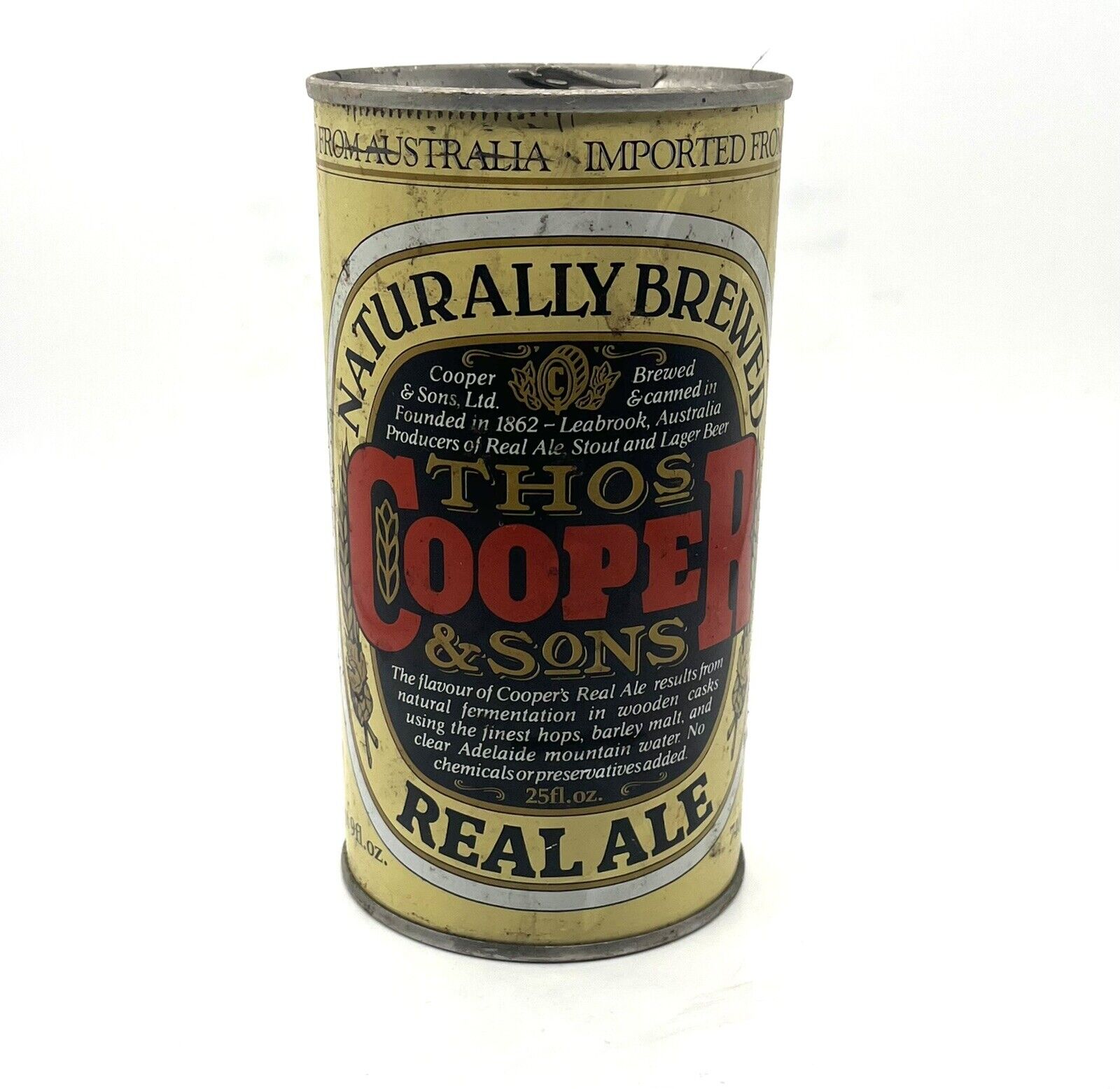 Thos Cooper & Son Real Ale Beer Can - 25.4oz ~ Vintage Beer Opened On The Top R