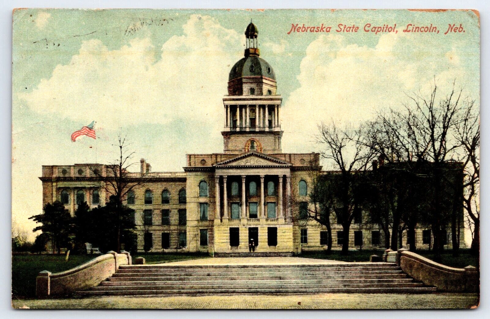 Lincoln NE-Nebraska, Nebraska State Capitol Building, Antique, Vintage Postcard