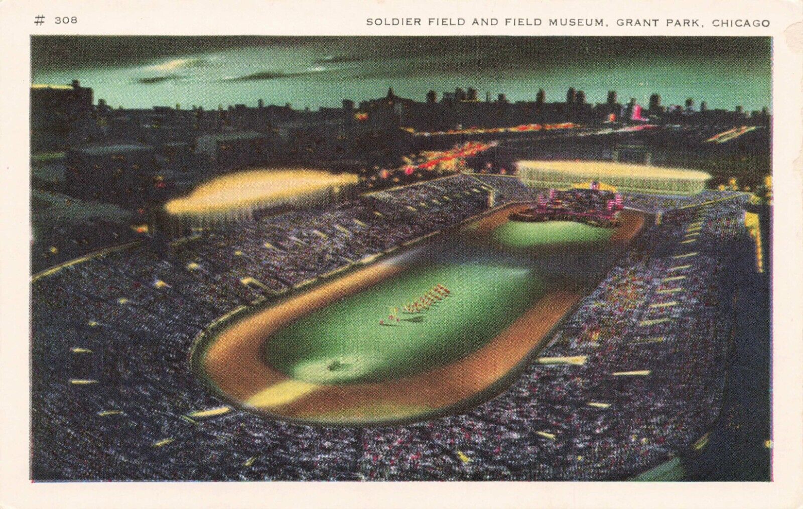 Soldier Field and Field Museum, Grant Park Stadium Chicago IL Vintage PC
