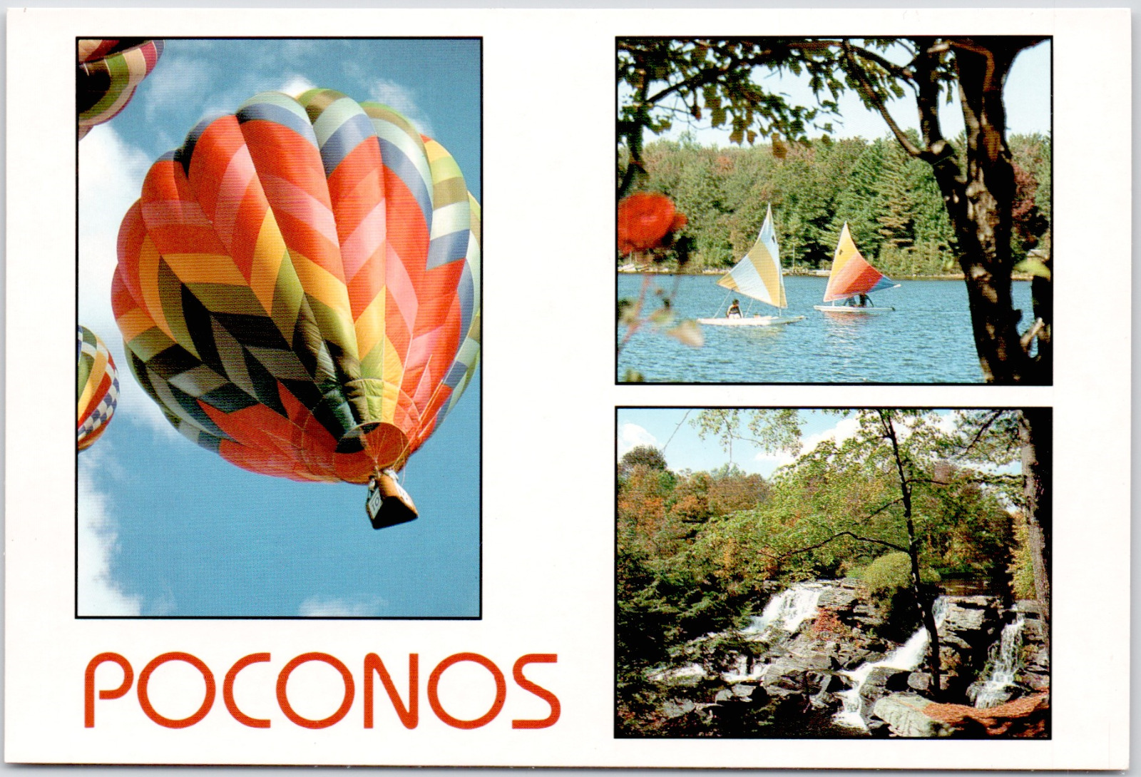 Pennsylvania Pocono Mountains Hot Air Balloons Recreation USA Vintage Postcard