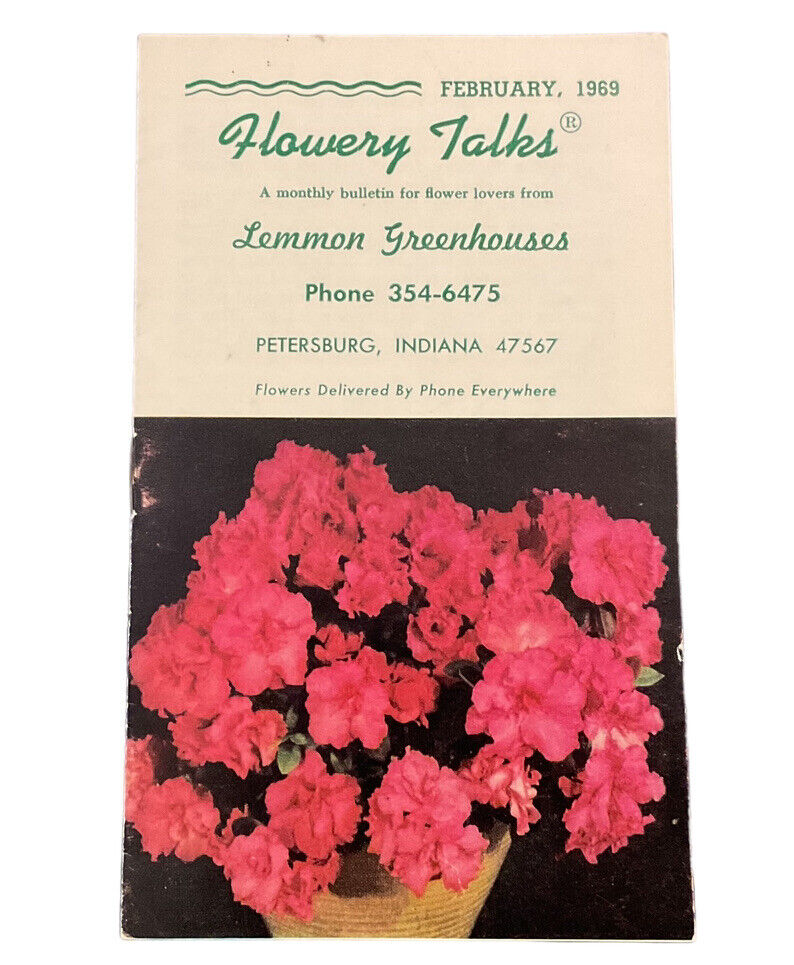 1969 Lemmon Greenhouses Petersburg Indiana Flowery Talks Azalea Rubber Tree ZF