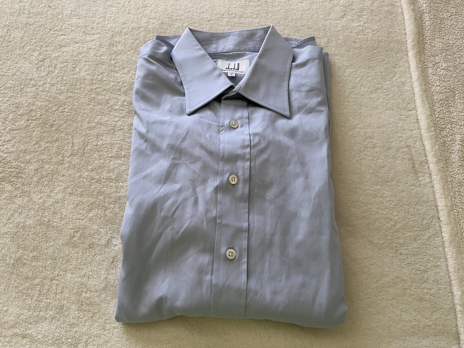 Judd's Beautiful Blue 100% Cotton Dunhill Dress Shirt Size 17L